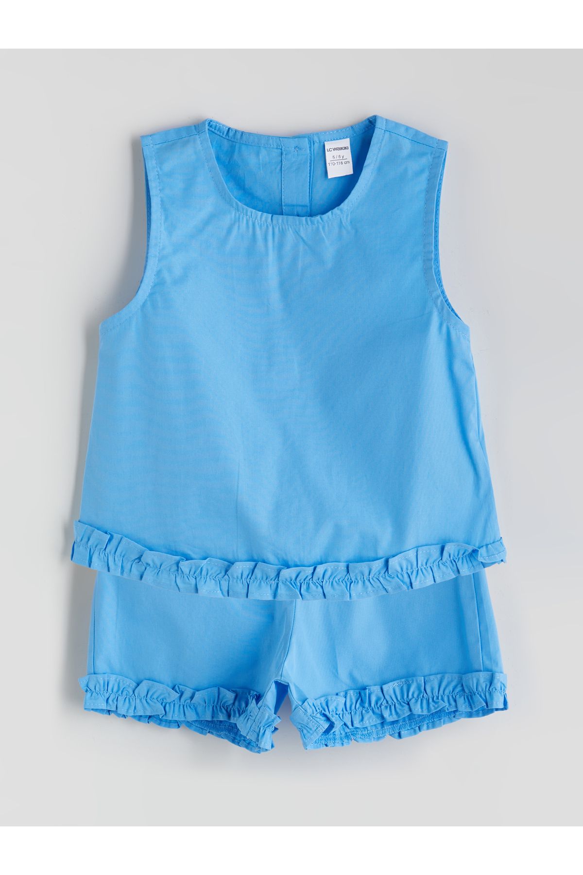 LC Waikiki Basic Poplin Kız Çocuk Bluz ve Şort 2'li