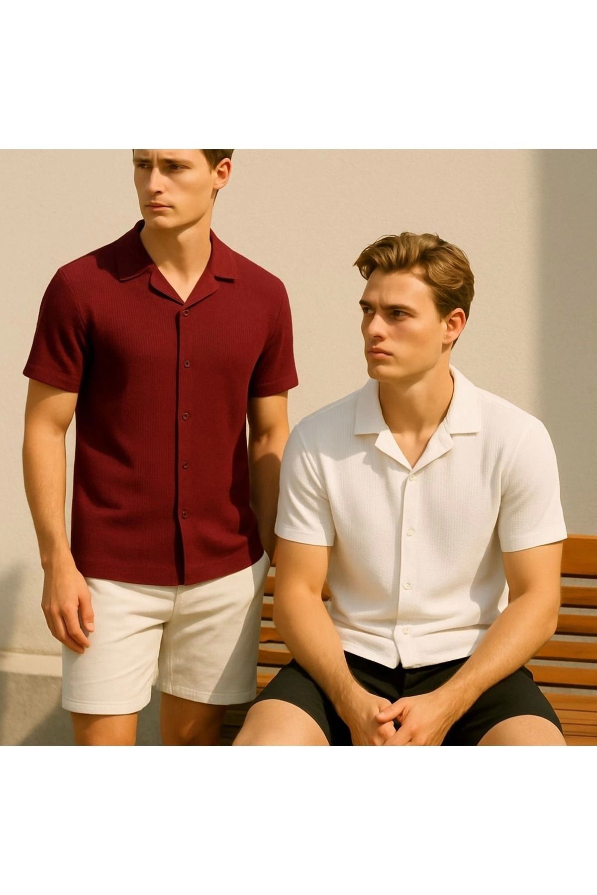 Store Yeni Sezon Slim Fit Kısa Kollu Erkek Gömlek 2'li Paket