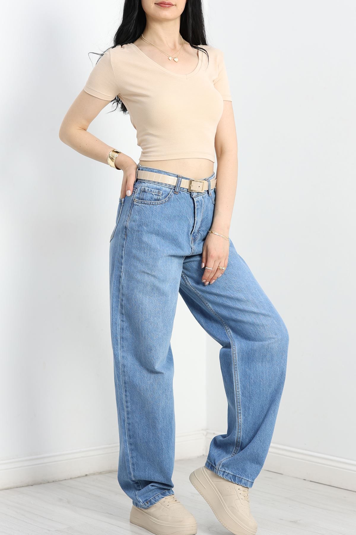 Fashi10 Baggy Kot Pantolon Açıkmavi2