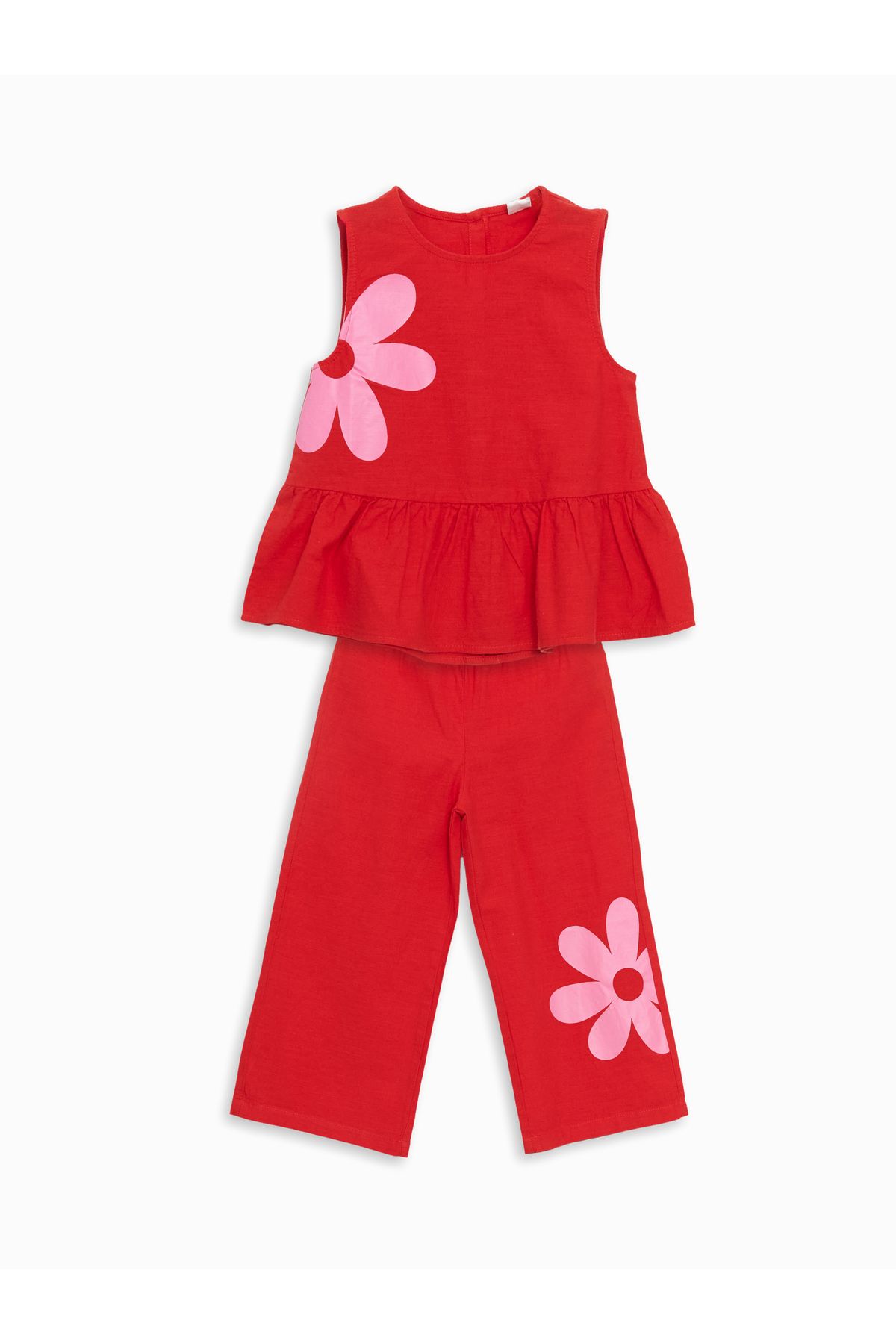 LC Waikiki Çiçekli Kız Çocuk Bluz ve Pantolon 2'li