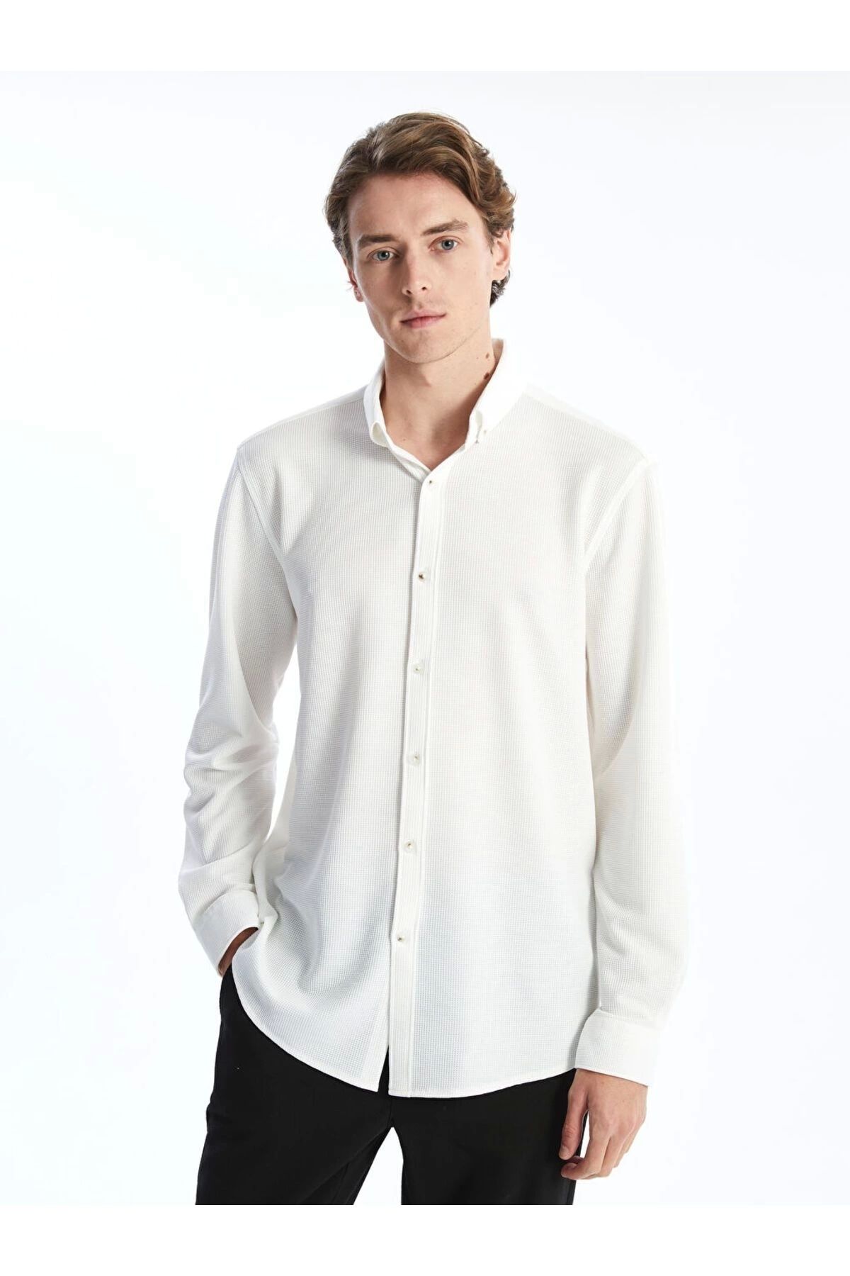 Store Yeni Sezon Slim Fit Uzun Kollu Erkek Dokulu Gomlek - S53554Z8