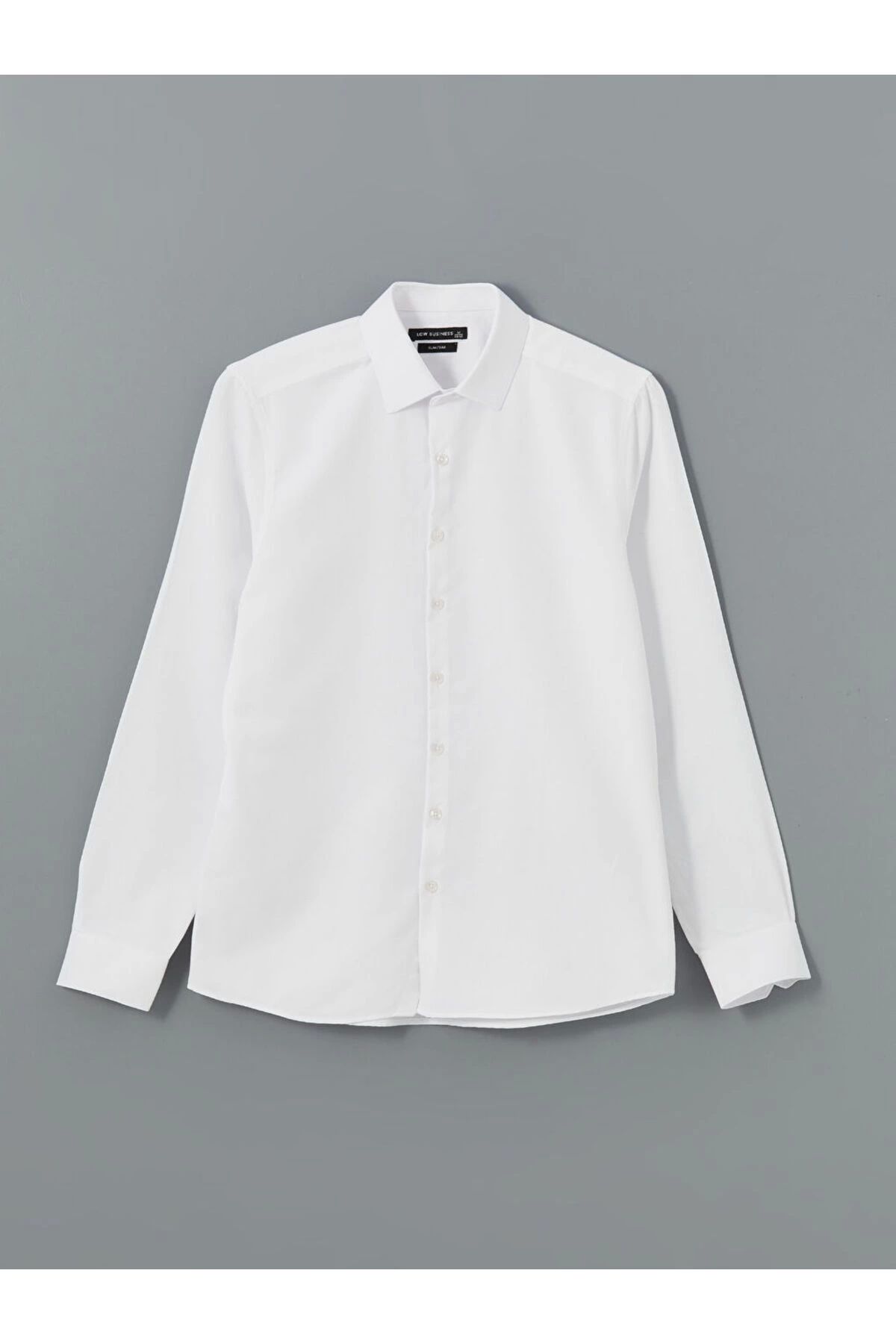 Store Formal Slim Fit Uzun Kollu Gabardin Erkek Gömlek