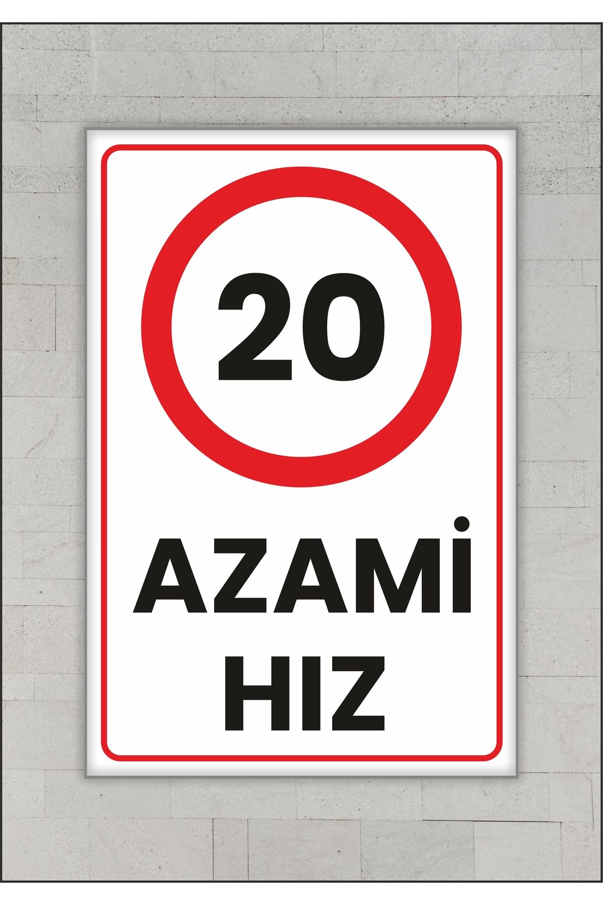 DB Azami Hız 20km Uyarı | 30x20 cm | 3mm Dekota Folyo Baskı