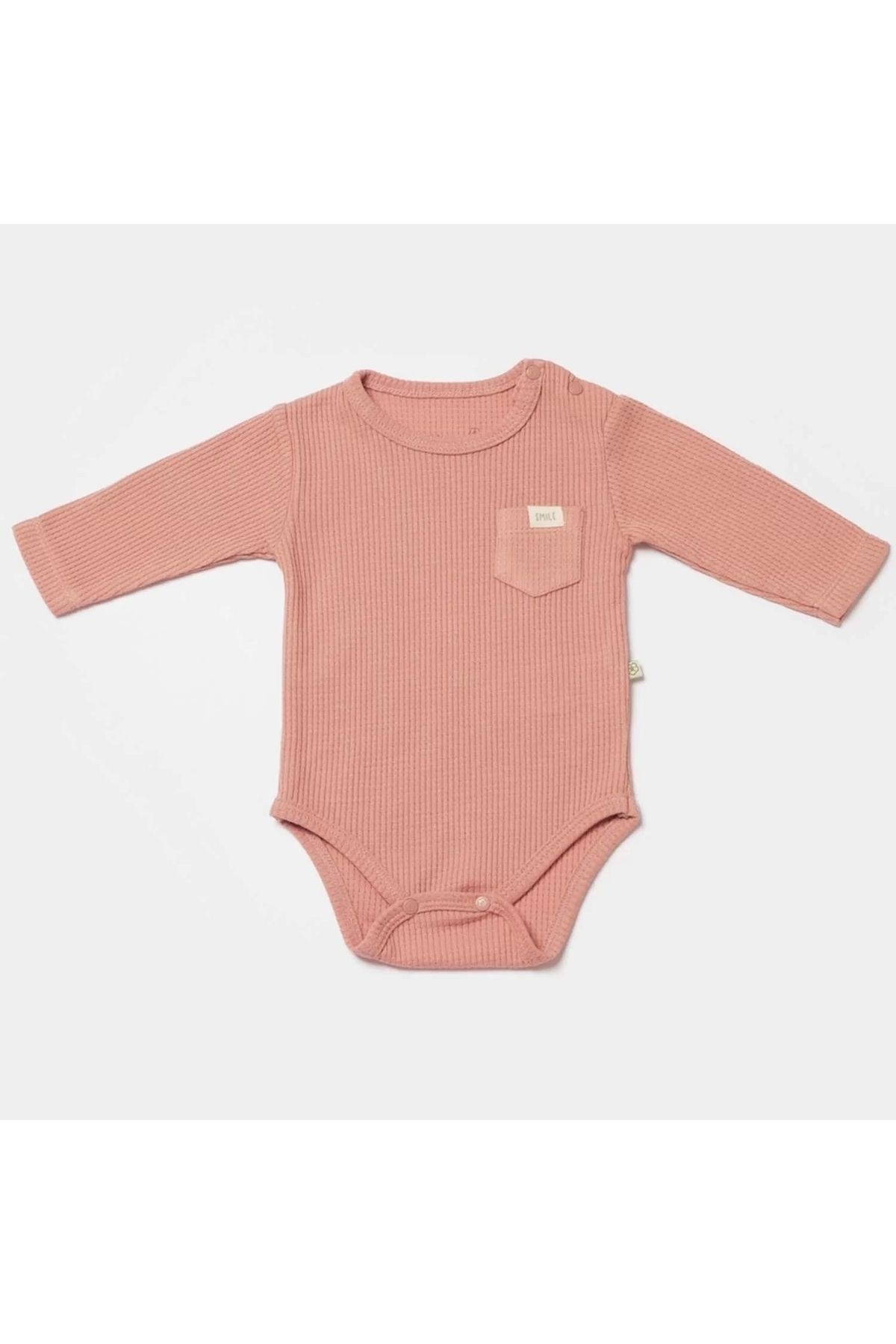 Haye Collection Waffle Smile Bebek Body Kırmızı Kahverengi
