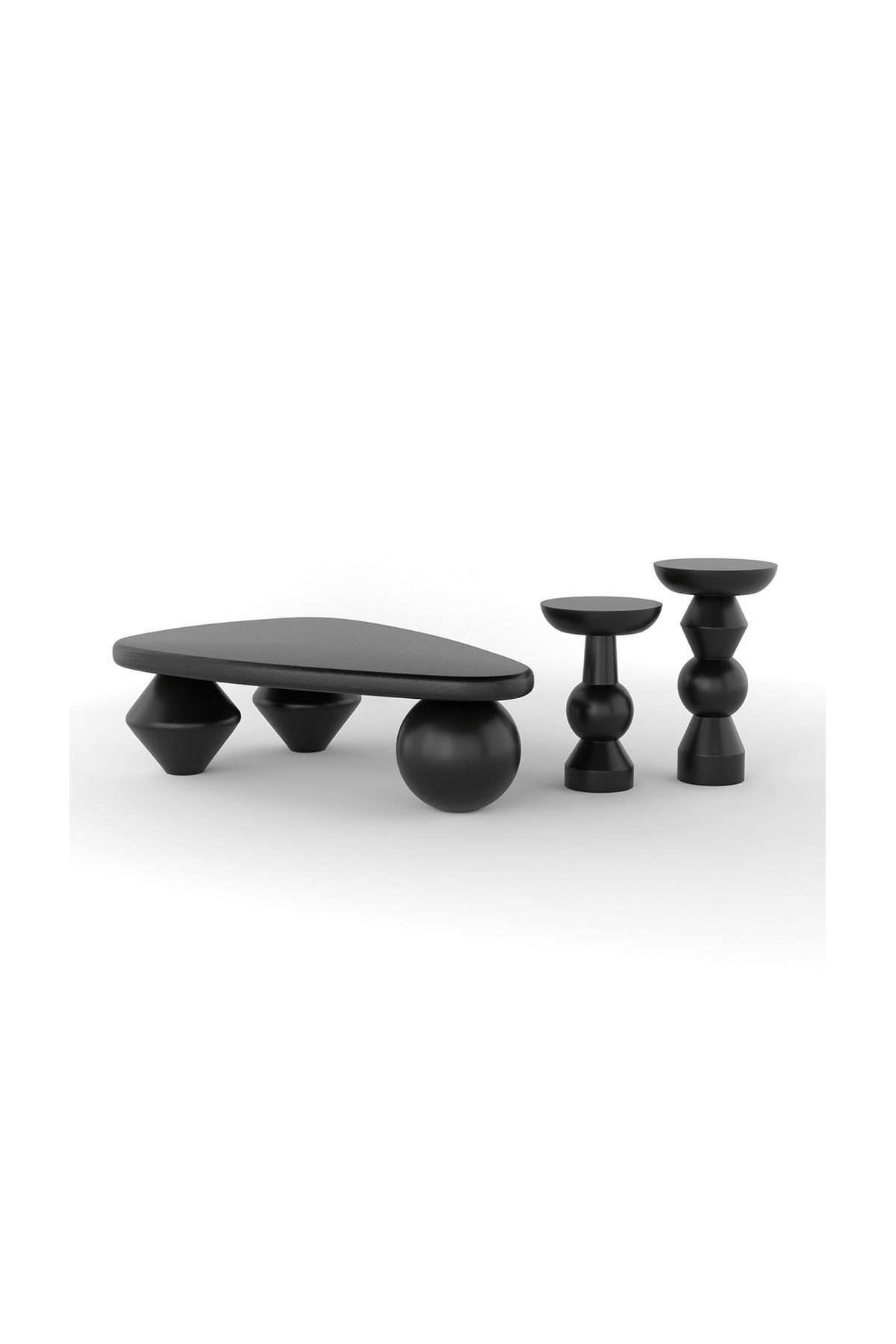mw morewooddesign Trio Orta Sehpa Set (2'li Yan Sehpa ve Orta Sehpa )