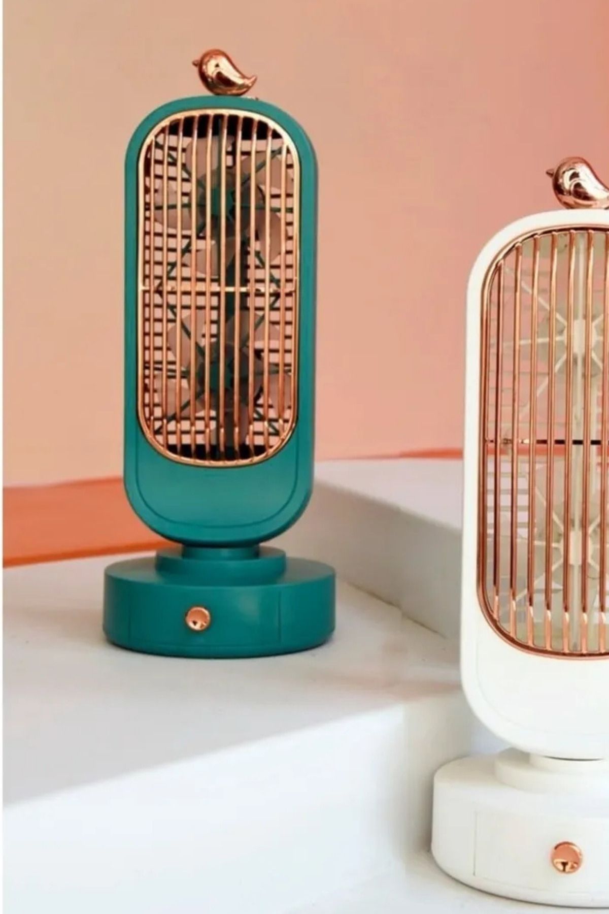 OBRAX 2 Fanlı Kule Tipi Masa Fanı Hızı Ayarlanabilir Mini Usb Şarjlı Vantilatör