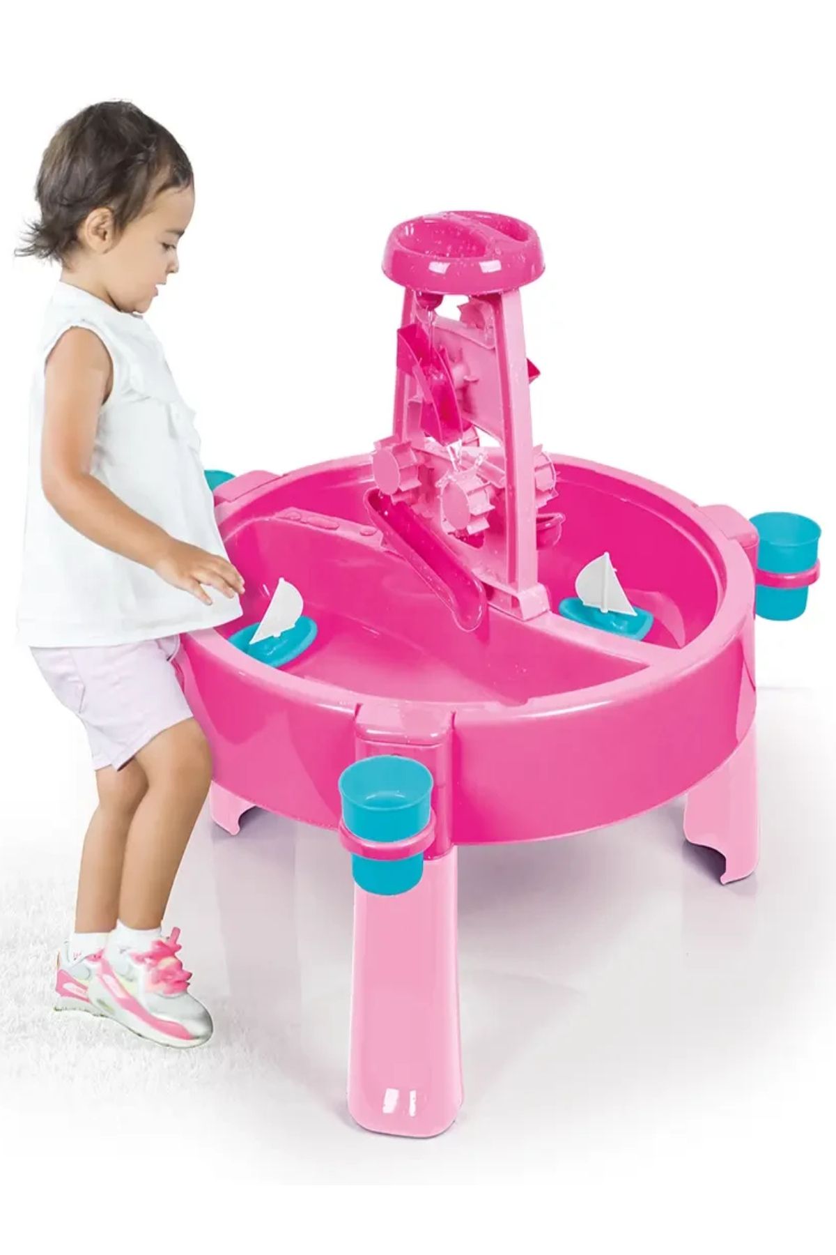 AboutThePerfect Su ve kum aktiviteli renkli yaz oyun masası çocuklar için eğlence dolu