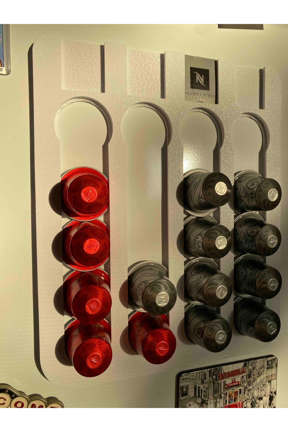 Gadget Gurme Kapsül Kahve Standı Buzdolabı Için Mıknatıslı 20 Kapsül Kapsül Tutucu PLASTİK