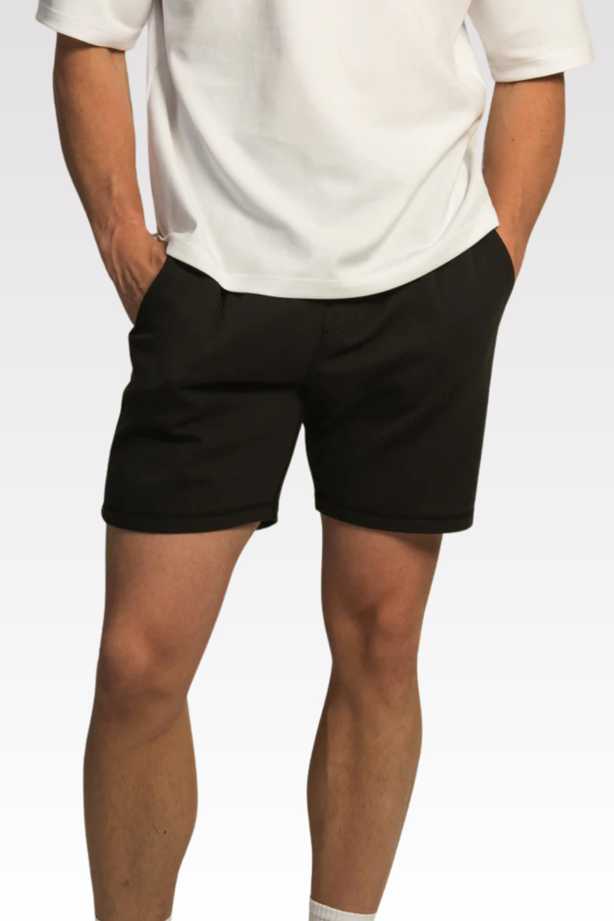 NAKRUF  Erkek Siyah Düz Regular Yazlık Şort - Görsel 2