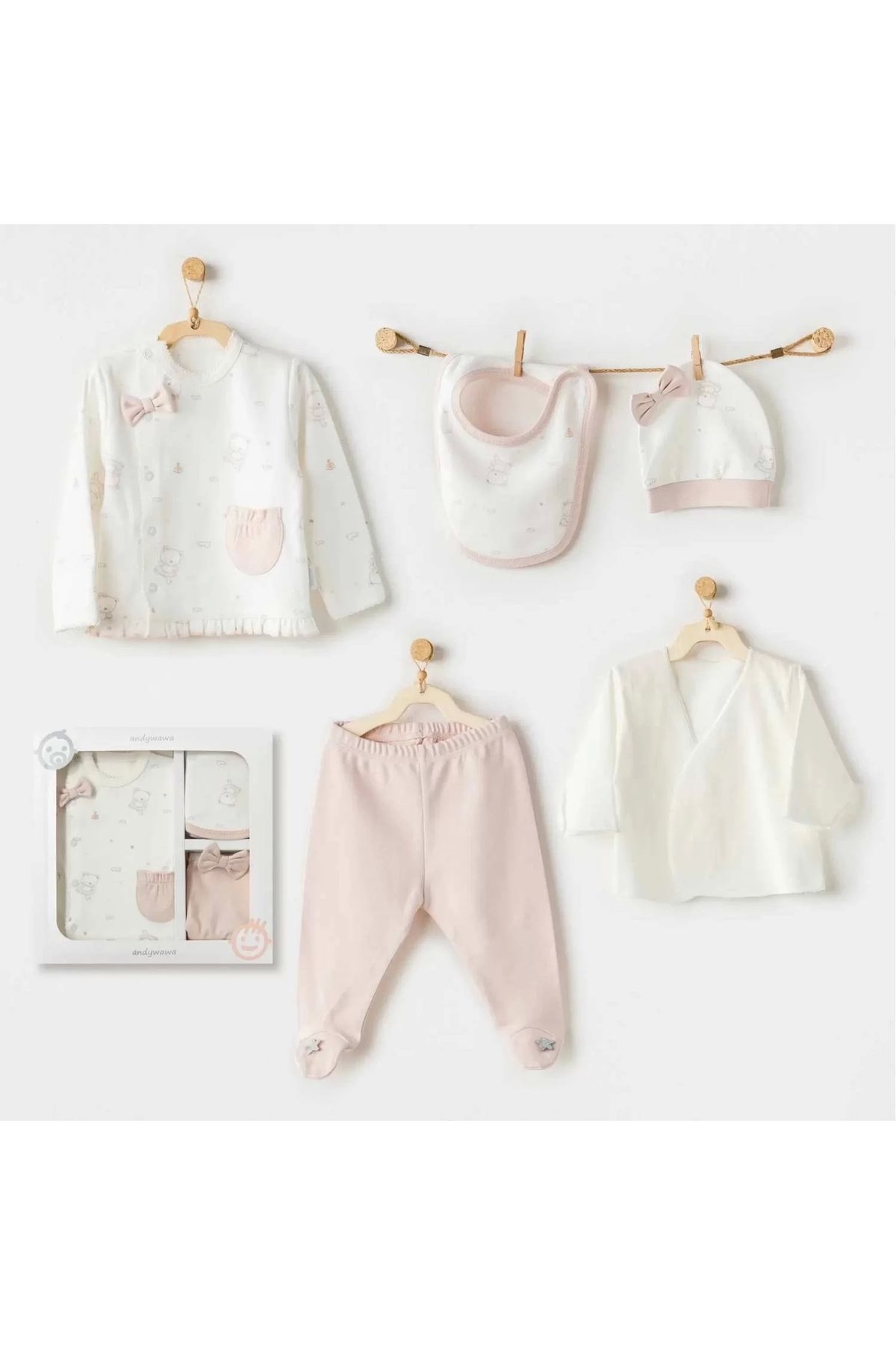Haye Collection Ballerina 5 Parça Yenidoğan Hastane Çıkışı Ekru