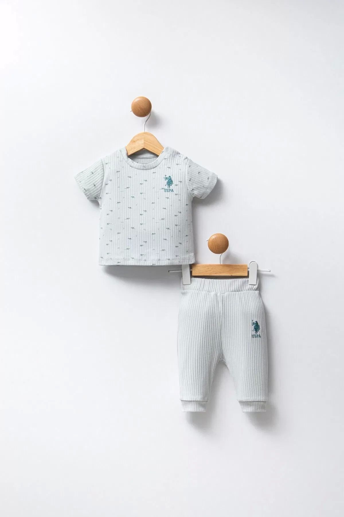Haye Collection U.s Polo Bebek 2li Takım Usb2311 Su Yeşili