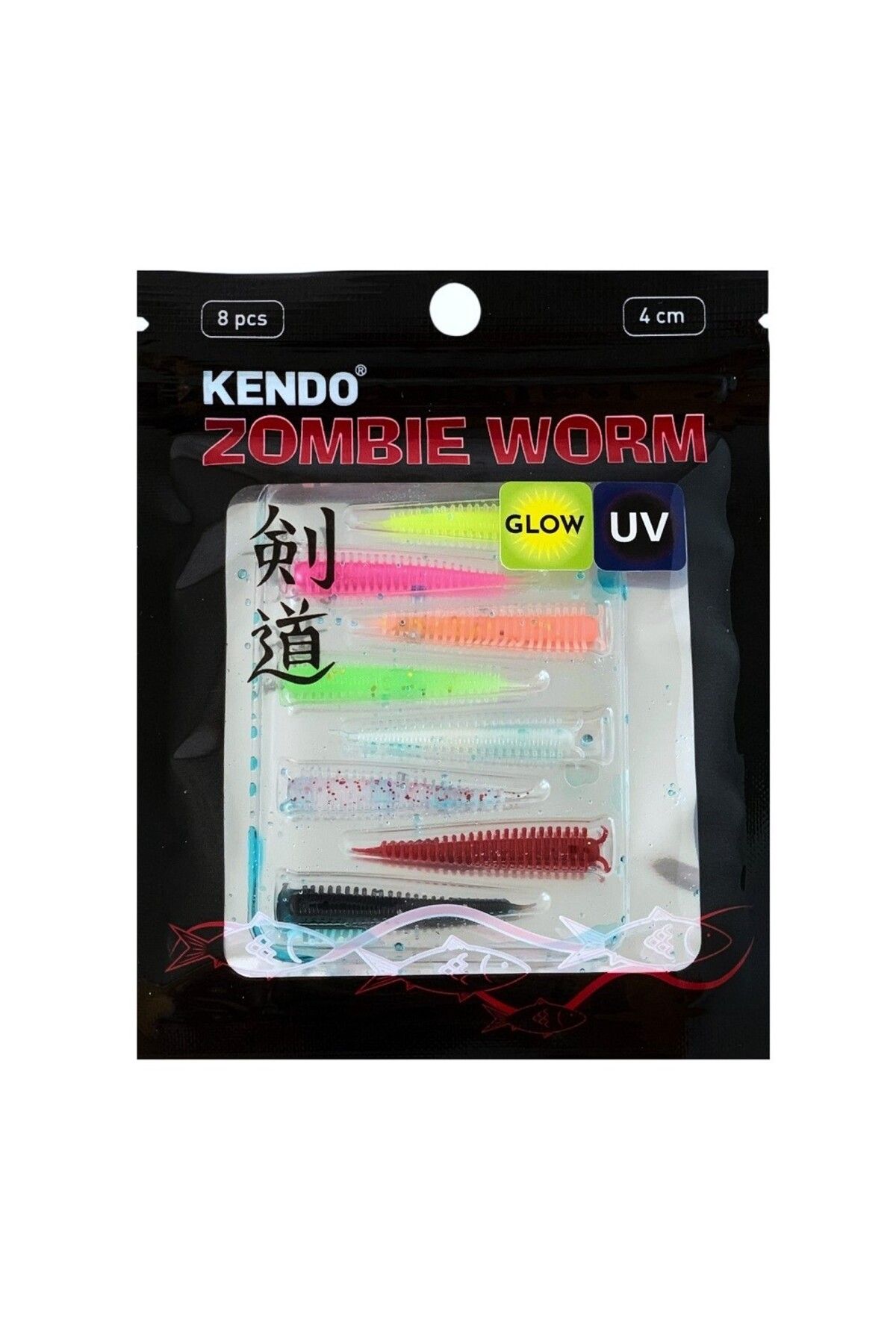 Kendo Zombie Worm Mix Color Lrf Silikonu 4cm 8 Adet Yaban Mersini Kokulu İğnesiz