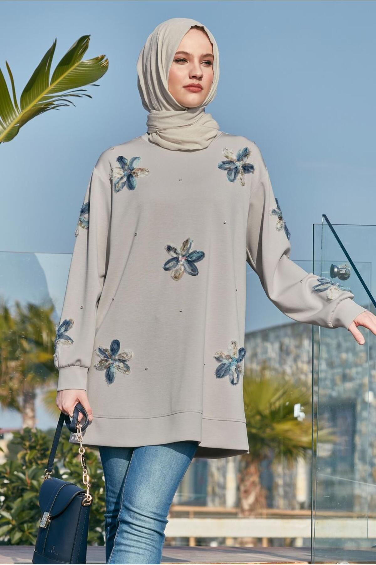 Alvina TAŞ BASKILI EŞOFMAN TUNİK 45570