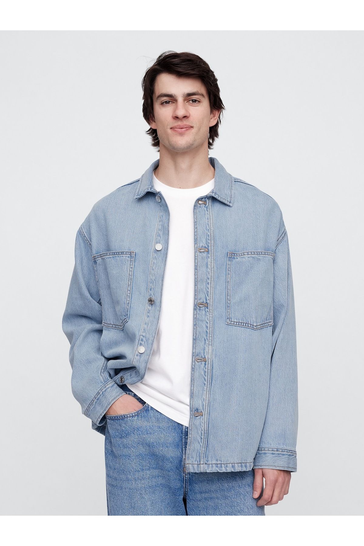 GAP Erkek Mavi UltraSoft Denim Ceket