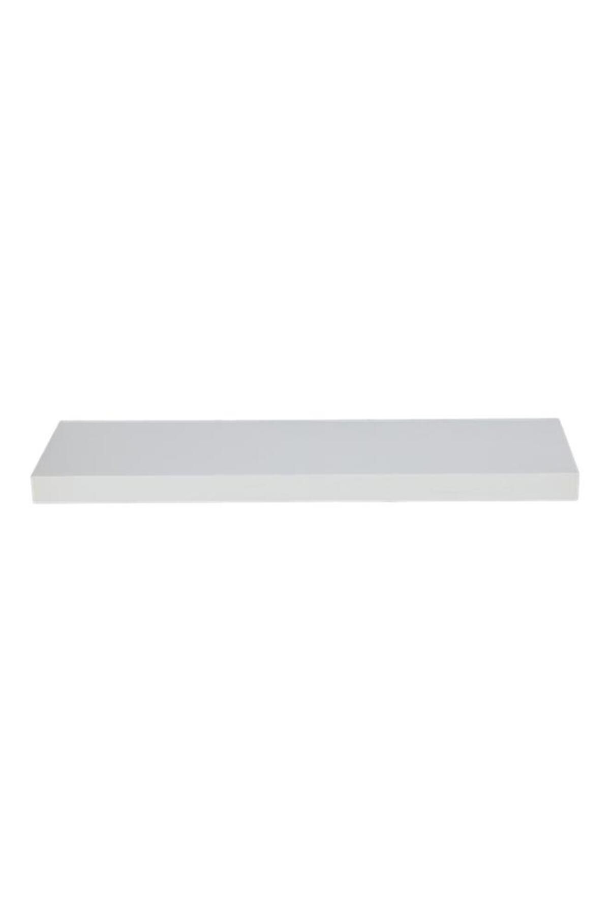 Generic-HONEY BEE Elegant and Modern Design Rectangular Wall Mounted MDF and PVC Floating Shelf White 1