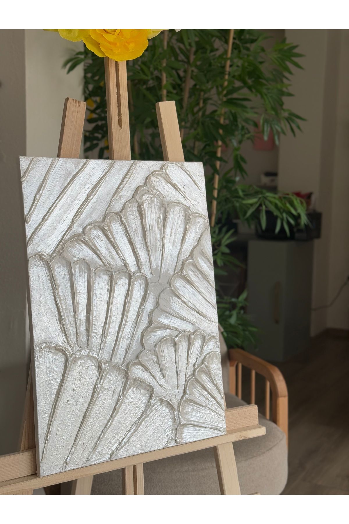 betonfikirler İnci Dokulu Tablo 35x70cm Dekoratif Duvar Tablosu