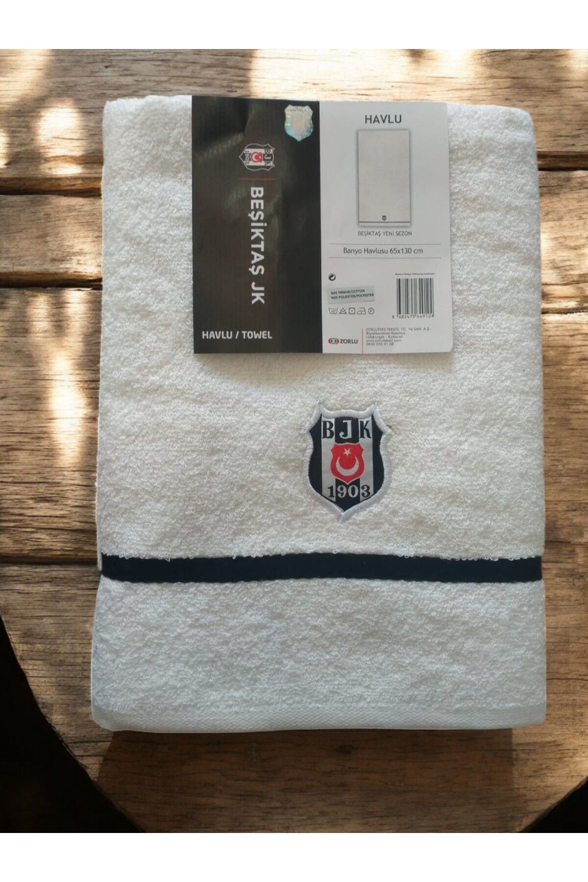 Beşiktaş 🦅 Lisanslı & Bandrollü Taraftar Banyo Havlusu – 65x130 Cm
