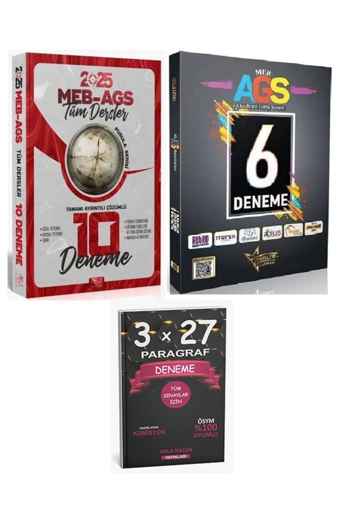 Anla Kazan Yayınları CBA + Liderler Karması 2025 MEB-AGS Tüm Dersler 10+6 Deneme 2 li Set+AnlaKAzan PAragraf