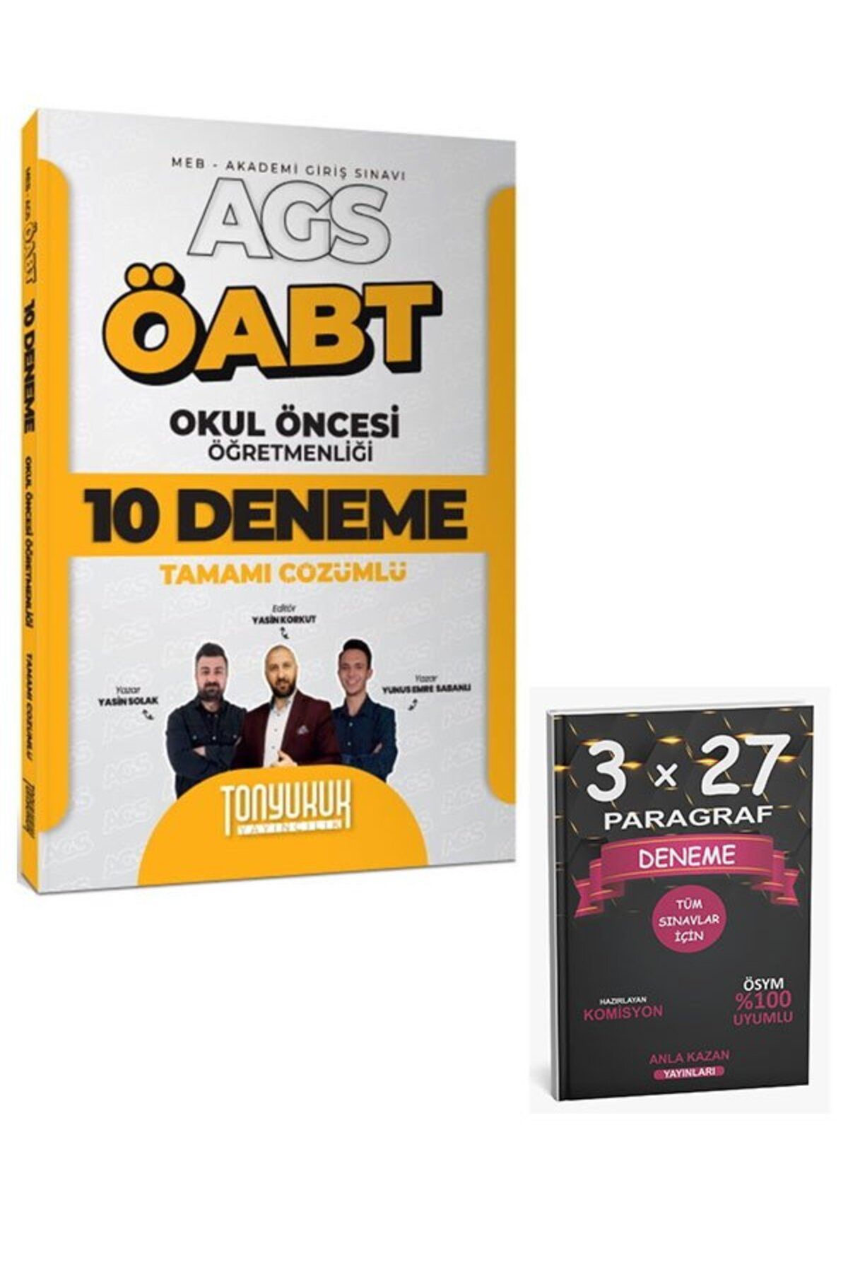 Anla Kazan Yayınları Tonyukuk Yayıncılık 2025 MEB AGS ÖABT Okul Öncesi Öğretmenliği Tamamı Çözümlü 10 Deneme Sınavı+Anla