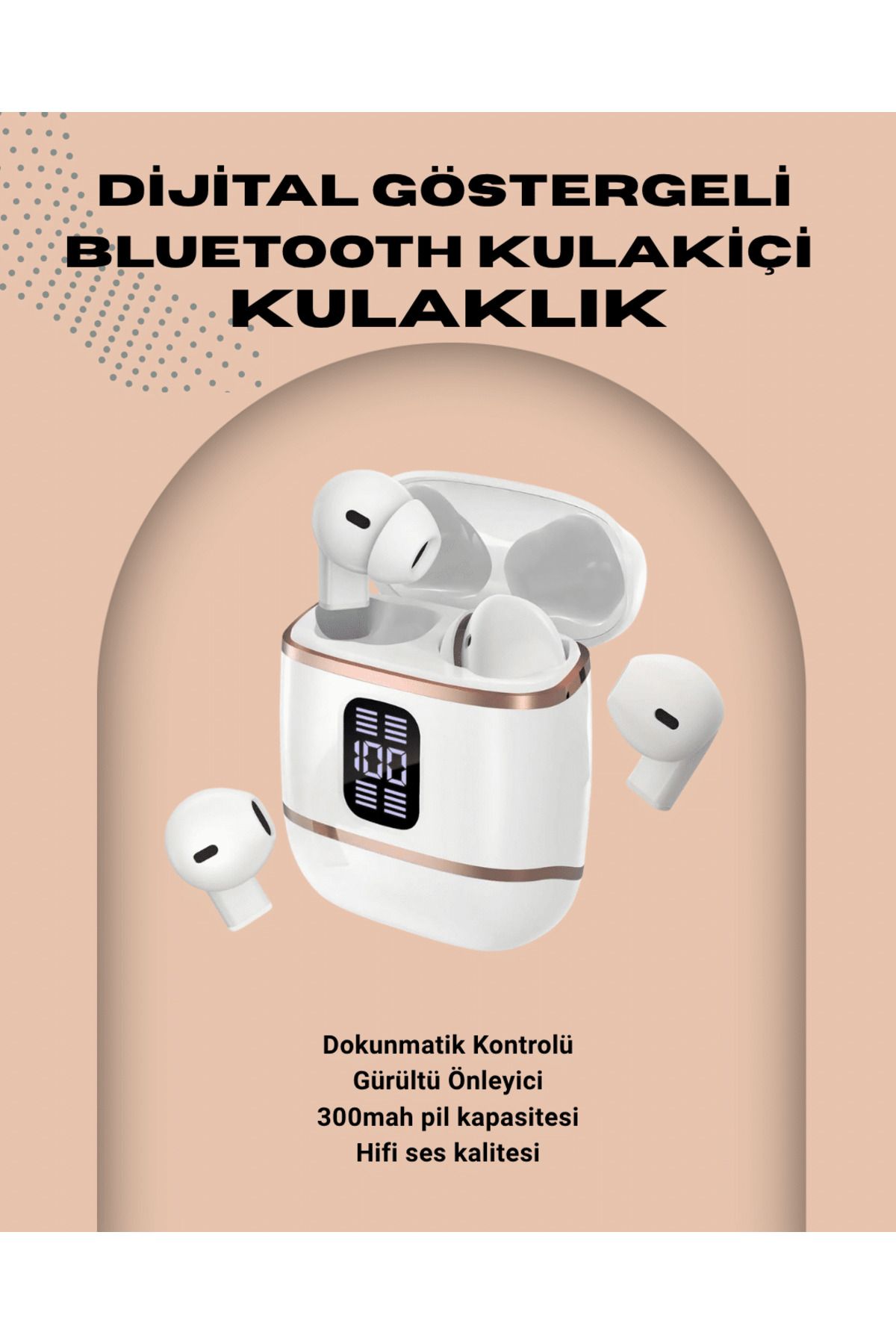 nerede bulurum Kulakiçi Bluetooth Kulaklık V5.3 – 4’lü Set, Dijital Ekranlı, Gürültü Engelleme