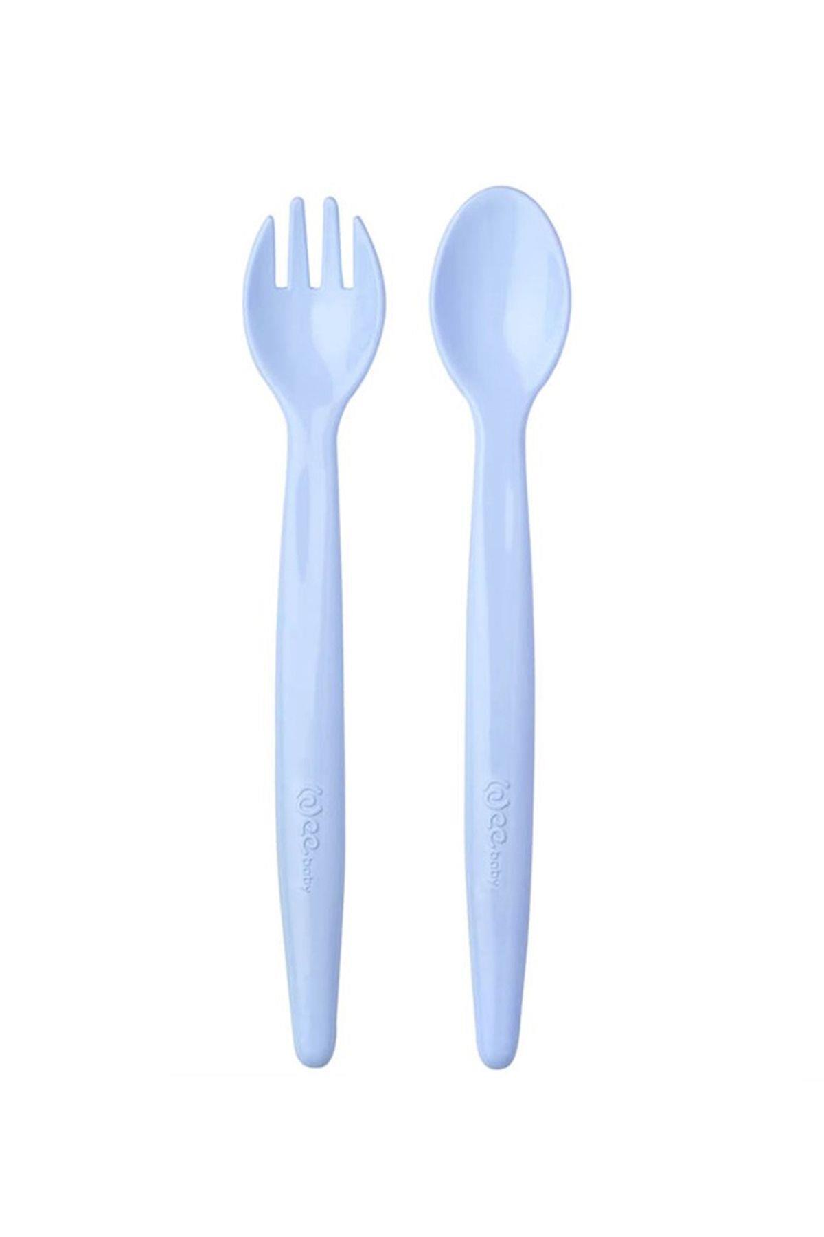 Wee Baby Saklama Kutulu Çatal Kaşık Seti - MAVİ fotoğrafı 2 (önizleme)