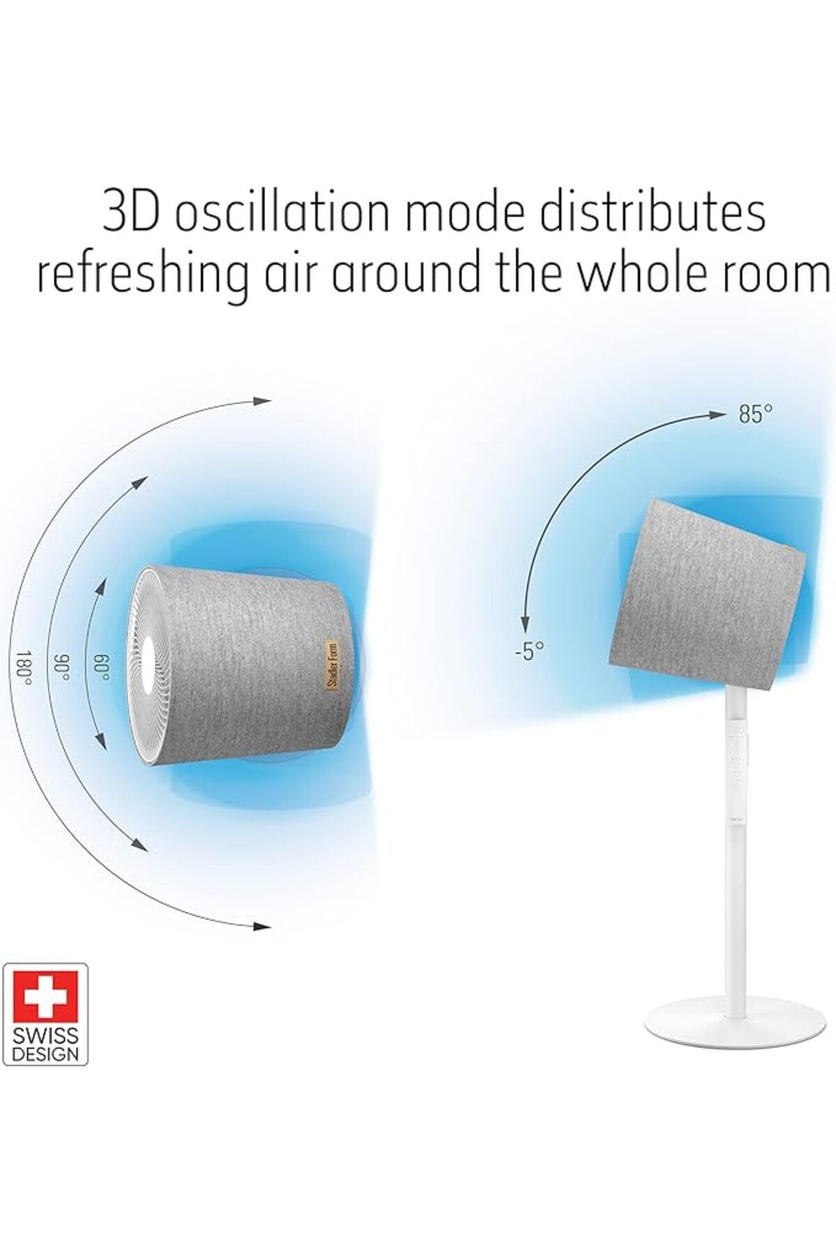 Stadler Form-Swiss Design Stadler Form Simon Fan: 10 Speeds, 3D Oscillation, Quiet, Natural Wind Mode 2