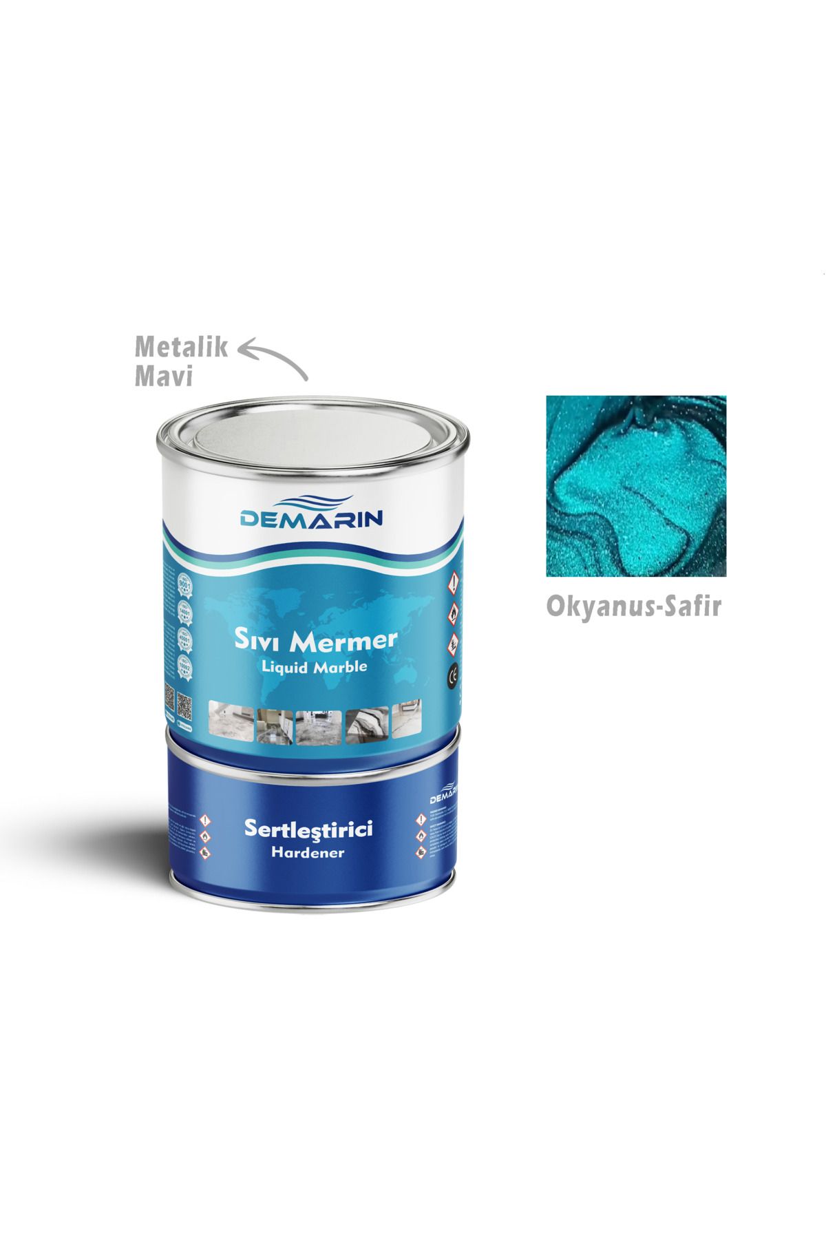 Demarin Çift Bileşenli Solventsiz Sıvı Mermer Liquid Marble (Tezgah, Zemin Boyası)