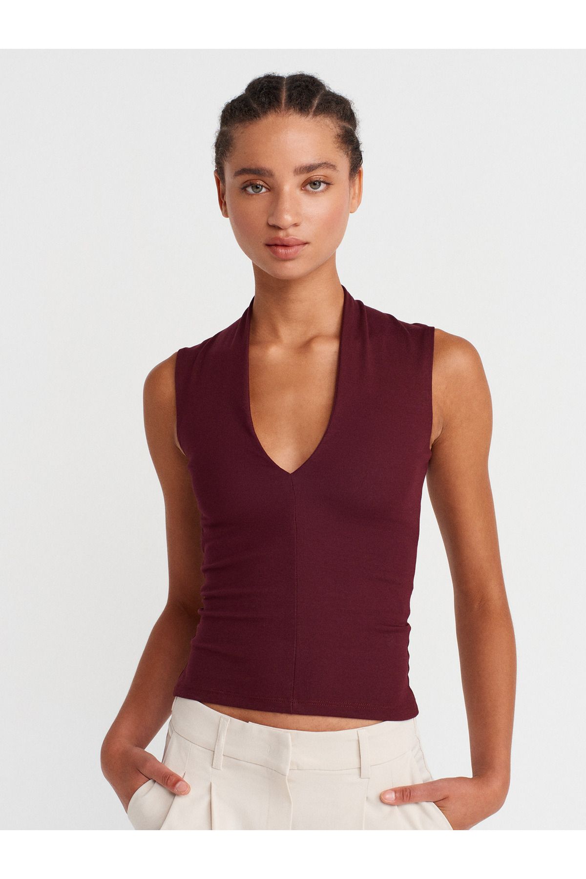 Dilvin 31925 Kolsuz Top-Bordo
