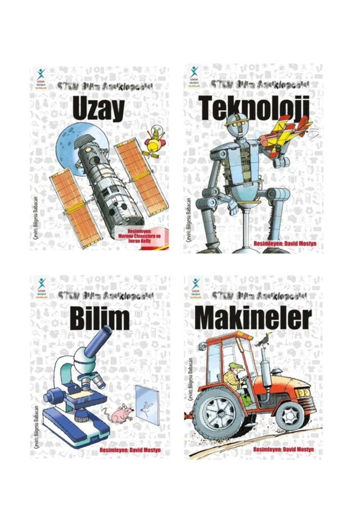 ÇOCUK GELİŞİMİ YAYINLARI Stem Bilim Ansiklopedisi (4 Kitap) - Uzay - Teknoloji - Bilim - Makine