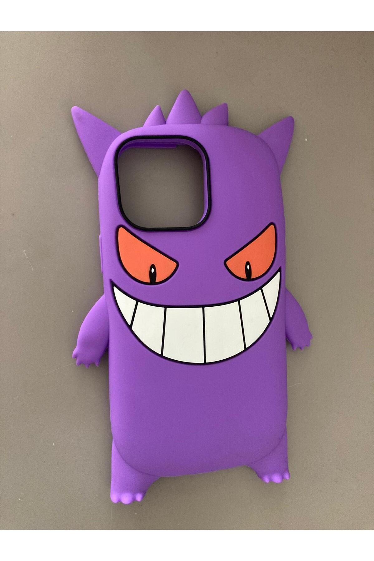 Newon İPHONE 14 PRO MAX GENGAR POKEMON 3D HAMUR SİLİKON TELEFON KILIFI KAPAK COVER