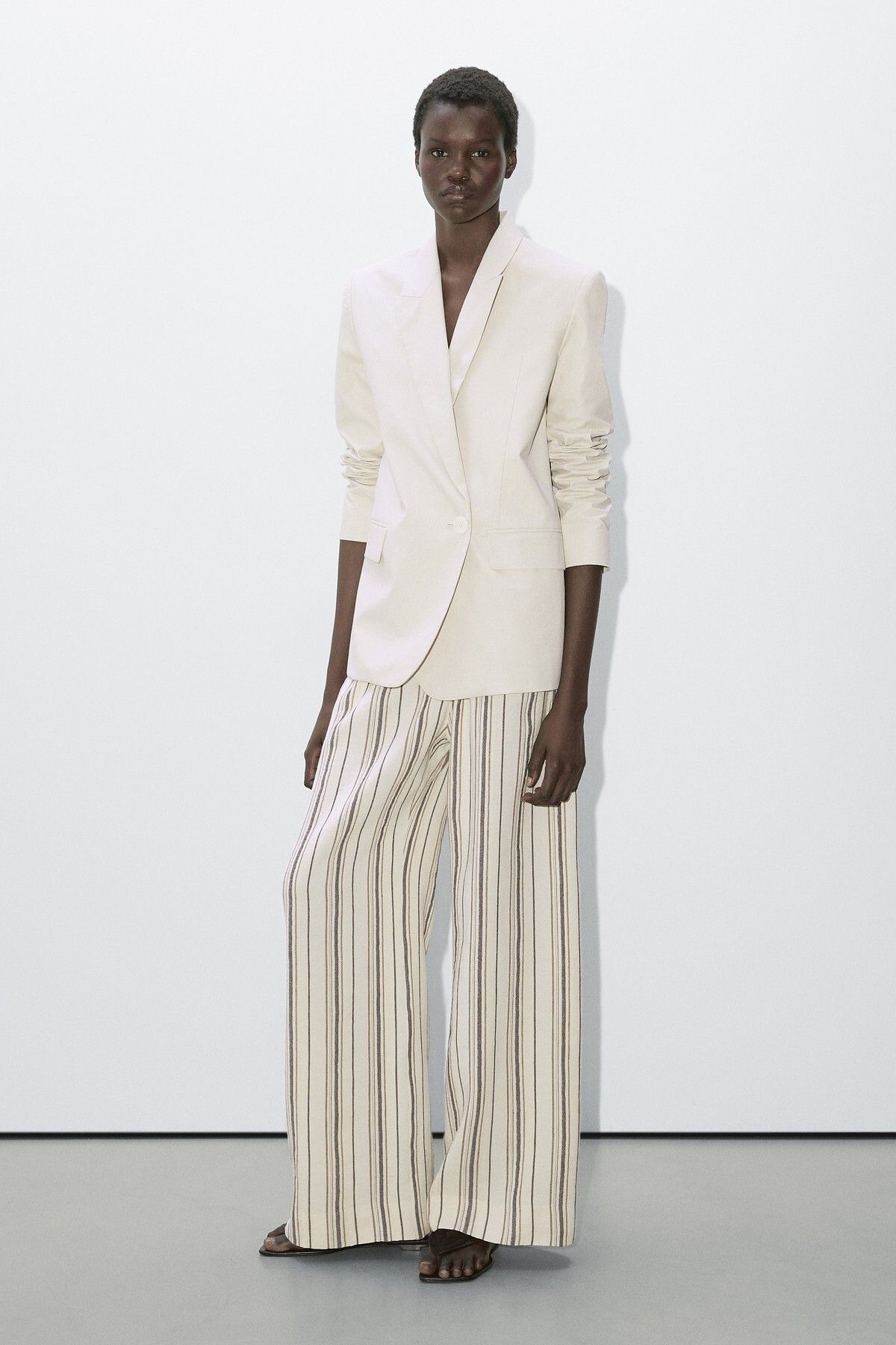 Massimo Dutti %100 keten asimetrik blazer - Studio