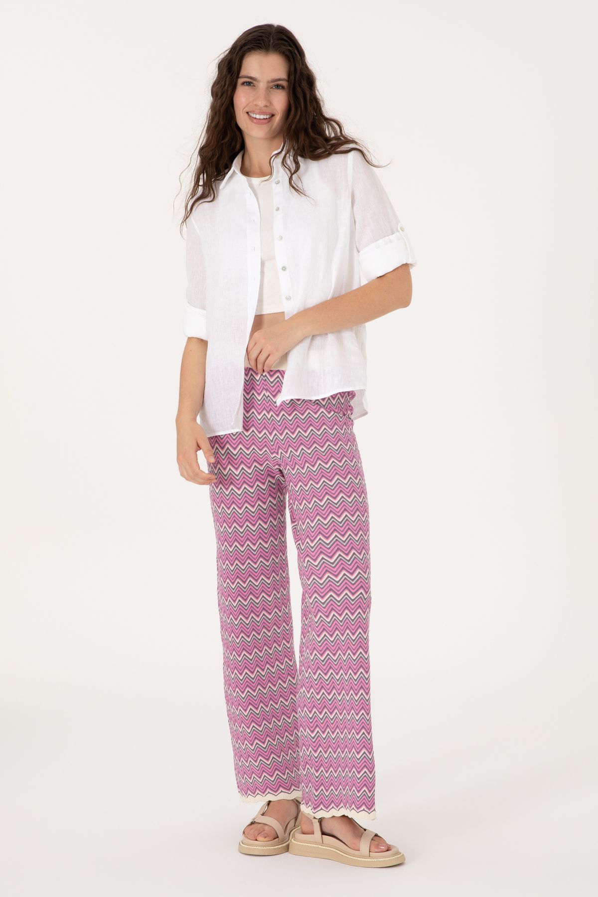 U.S. Polo Assn. Kadın Fuşya Triko Pantolon 50306842-VR023