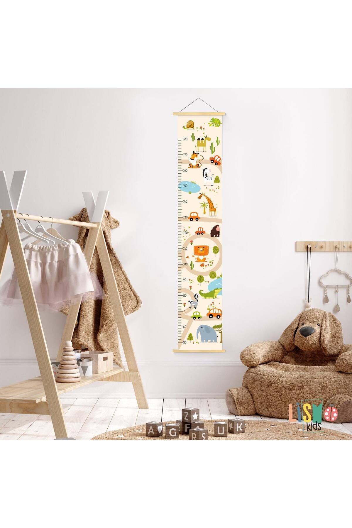 lismo kids Renkli Şehir Boy Ölçer Çocuk Odası Kanvas Poster