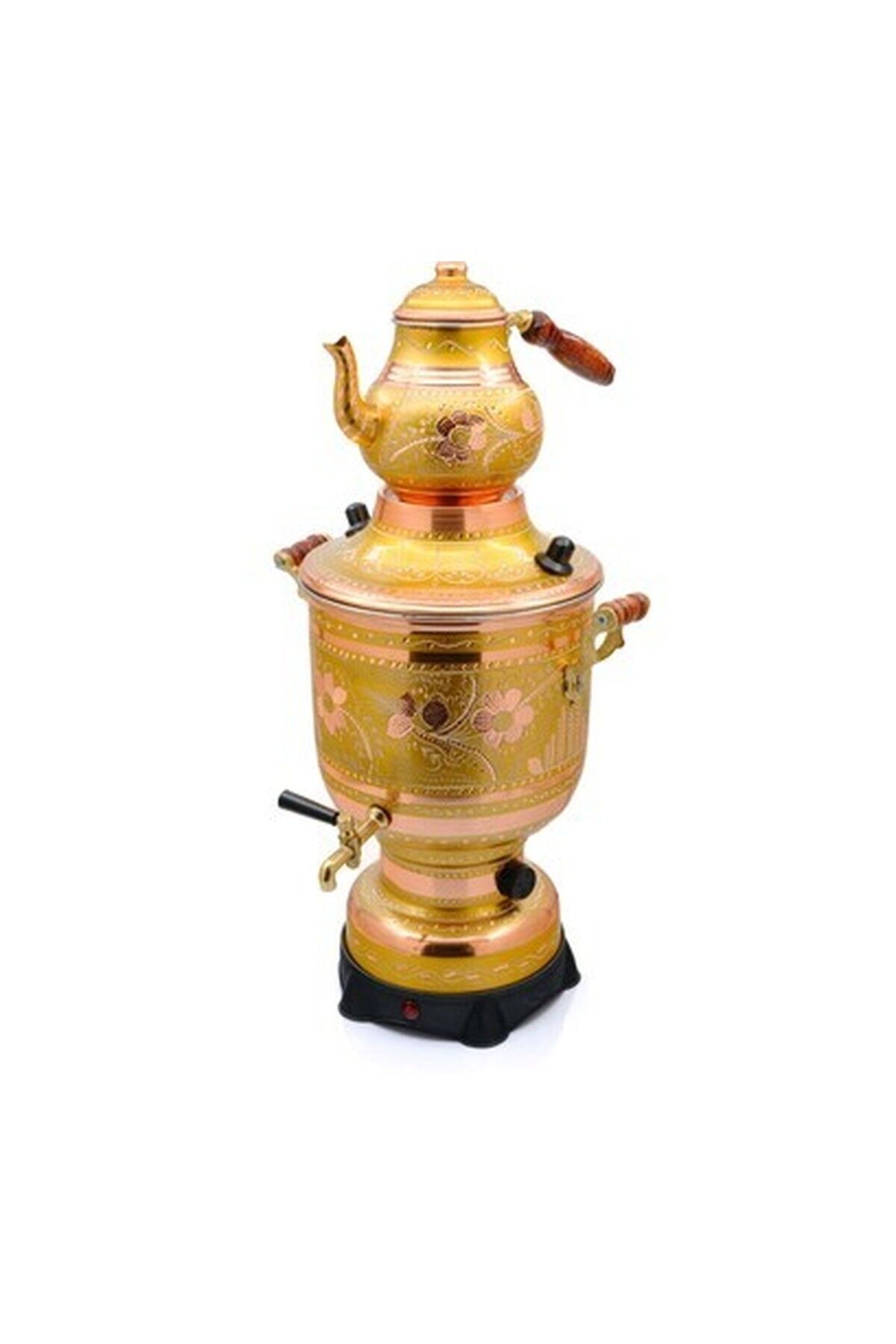 ERİZA Eriza 6 Litre 220V Elektrikli Işlemeli Bakır Semaver