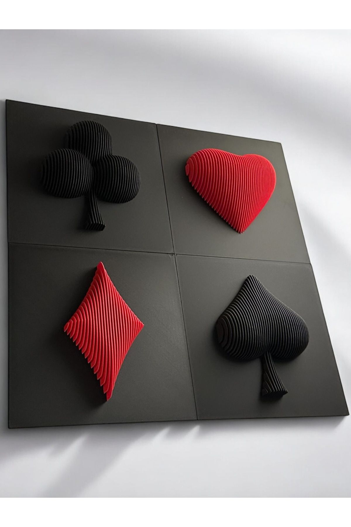 BC3DX Poker Kart Sembolleri Temalı 3D Duvar Tablosu