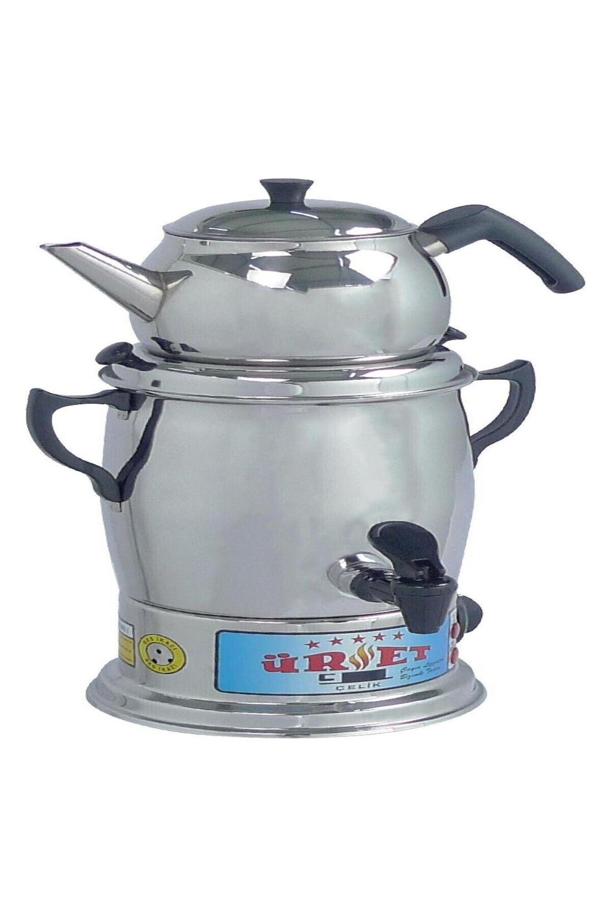 Üret Çelik Üret Çelik 9 Litre Lüks Semaver LCS 2