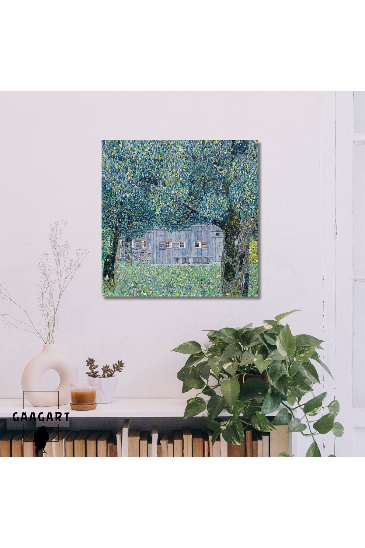 GAAGART Kare Kanvas Tablo Ünlü Eserler Gustav Klimt Farmhouse in Buchberg