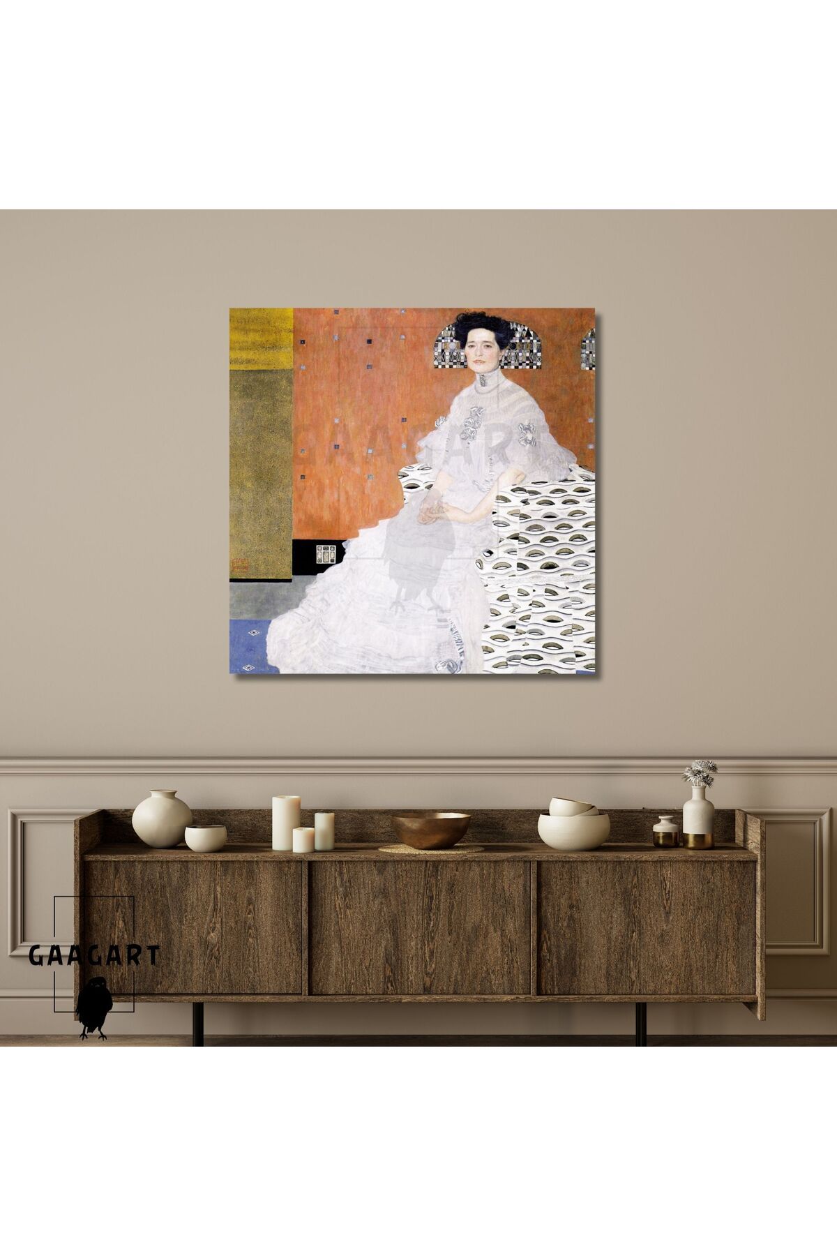 GAAGART Kare Kanvas Tablo Ünlü Eserler Gustav Klimt Fritza Riedler Portresi