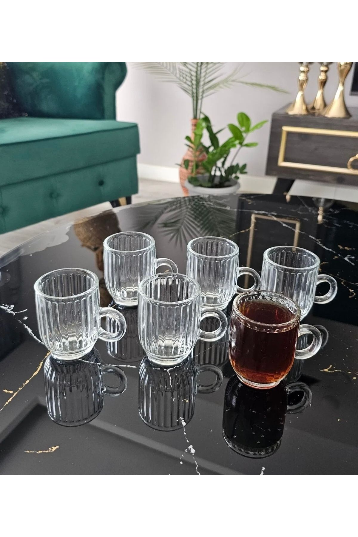 heybecollection Elmas Kulplu Cam Bardak