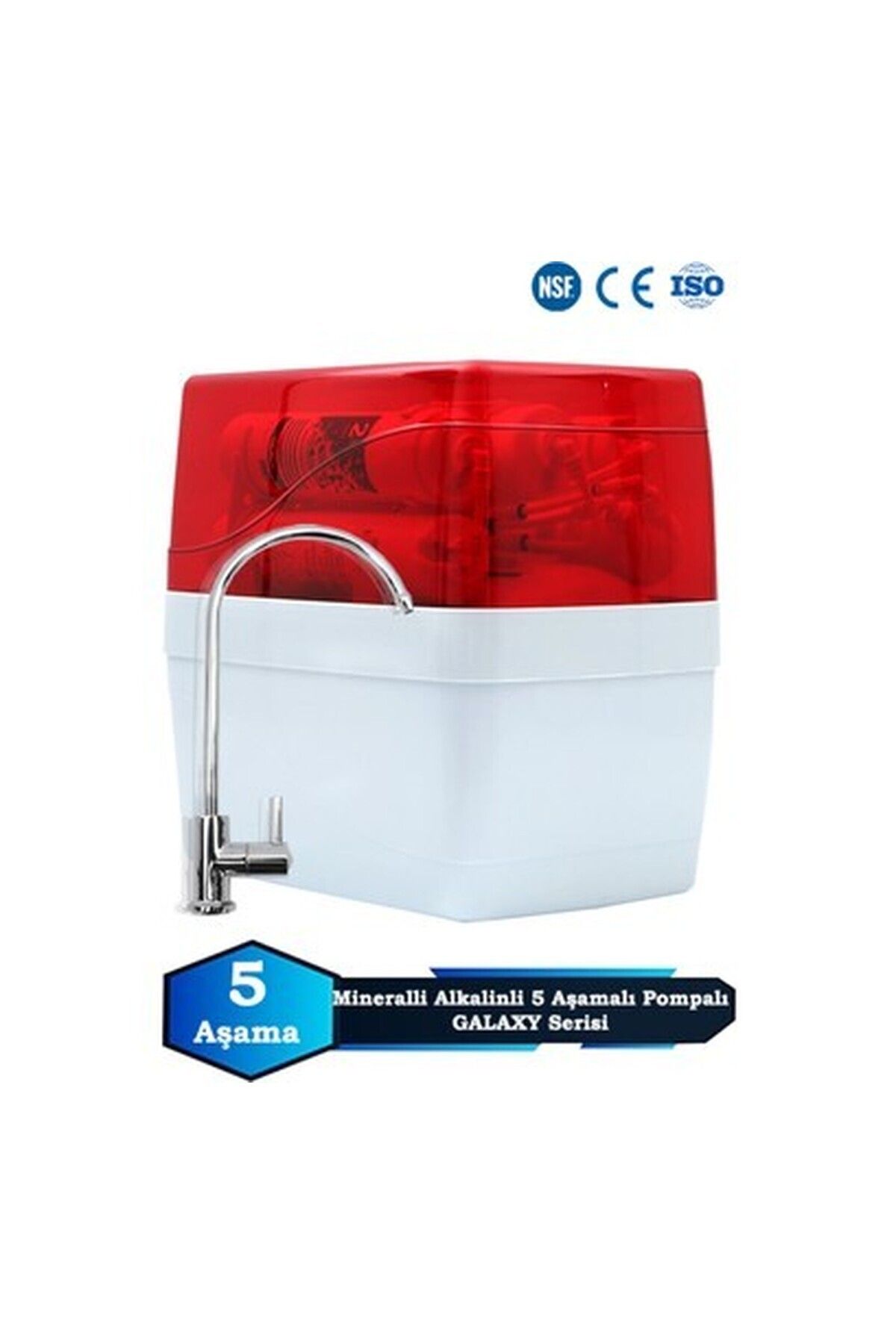Sumarkt Galaxy 5 Aşamalı 8 Lt Metal Tanklı Süper Sarım Membran Teknolojili Pompalı Su Arıtma Cihazı