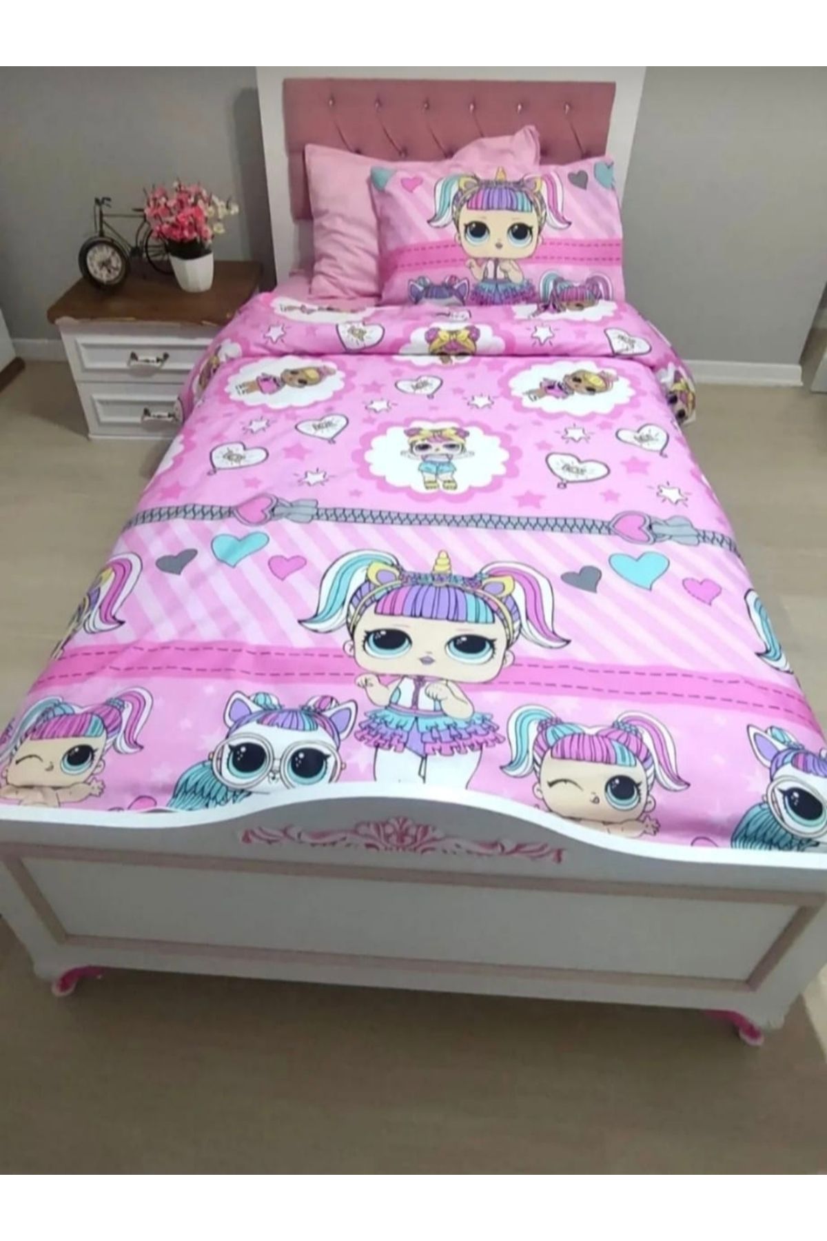 AsilHome Pamuklu ranforce kumaş LoL bebek tek kişilik nevresim tam takım