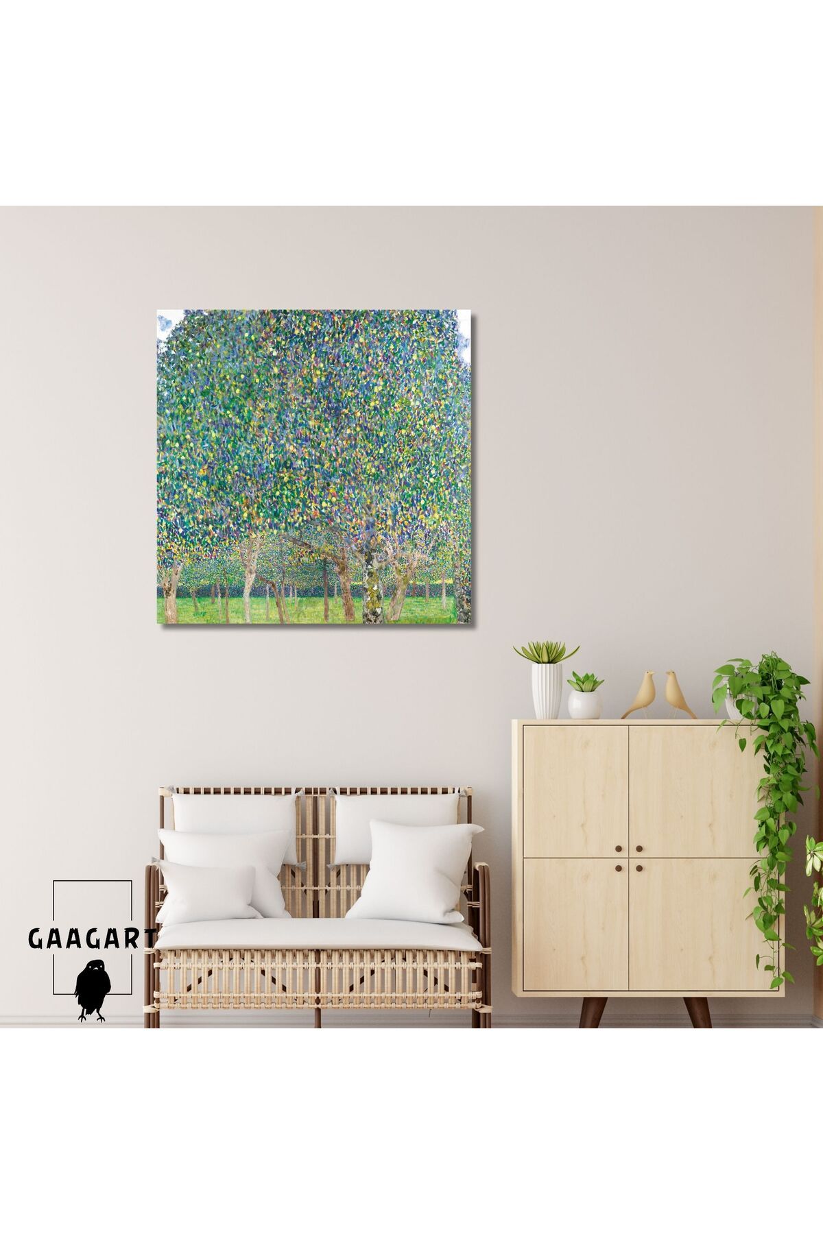 GAAGART Kare Kanvas Tablo Ünlü Eserler Gustav Klimt Armut Ağacı Tablosu