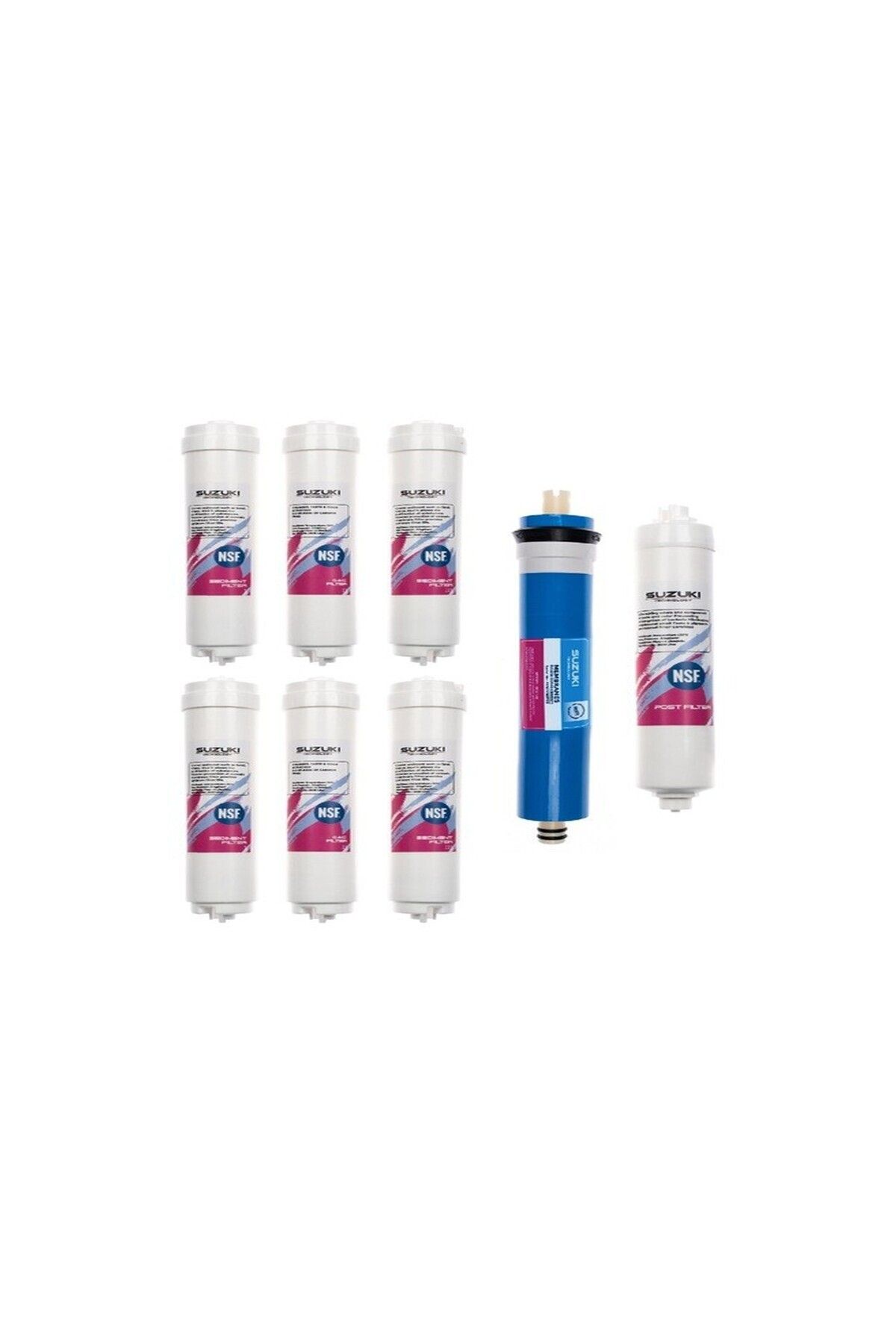 lotto filters 12 Inç Kapalı Kasa Su Arıtma Cihazı 1 Yıllık Tam Set Filtre Takımı (8 Filtre)