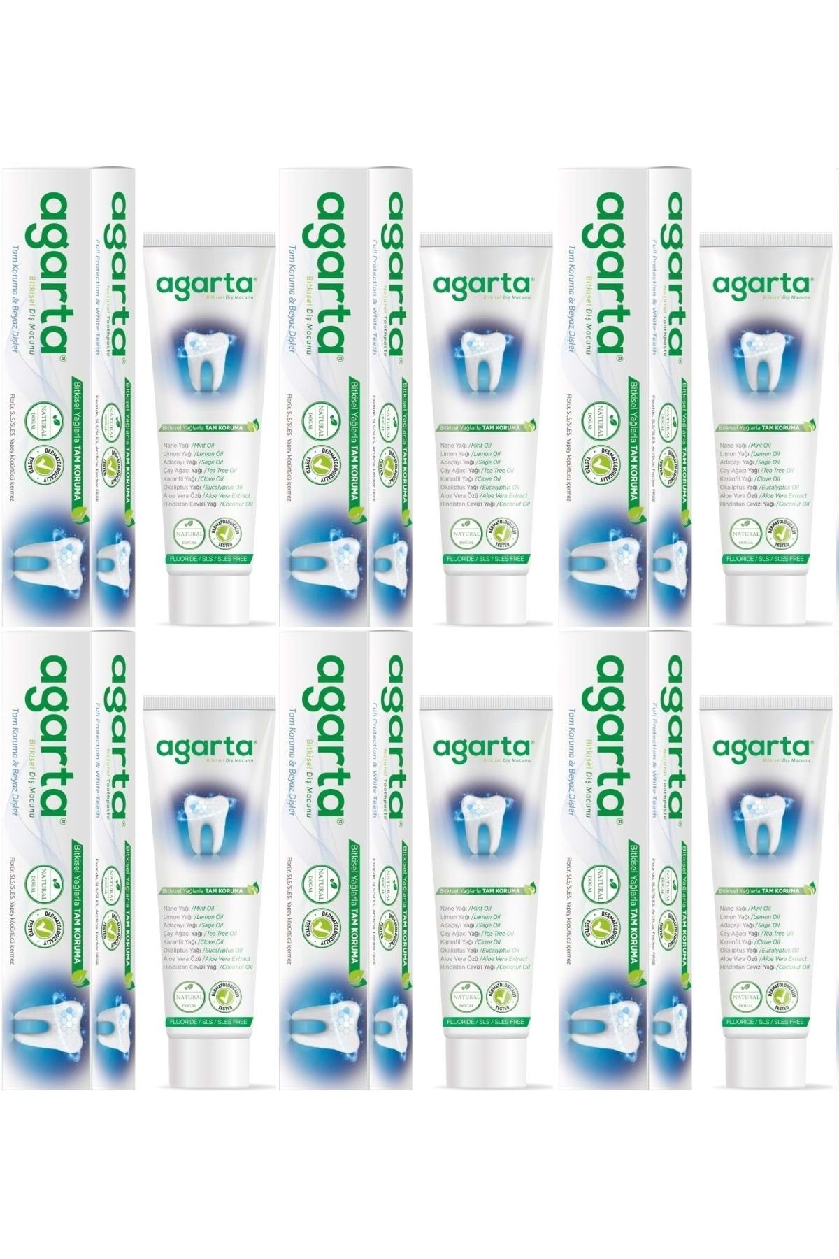 Agarta Doğal Diş Macunu 100ML Bitki Özlü (6 Lı Set)