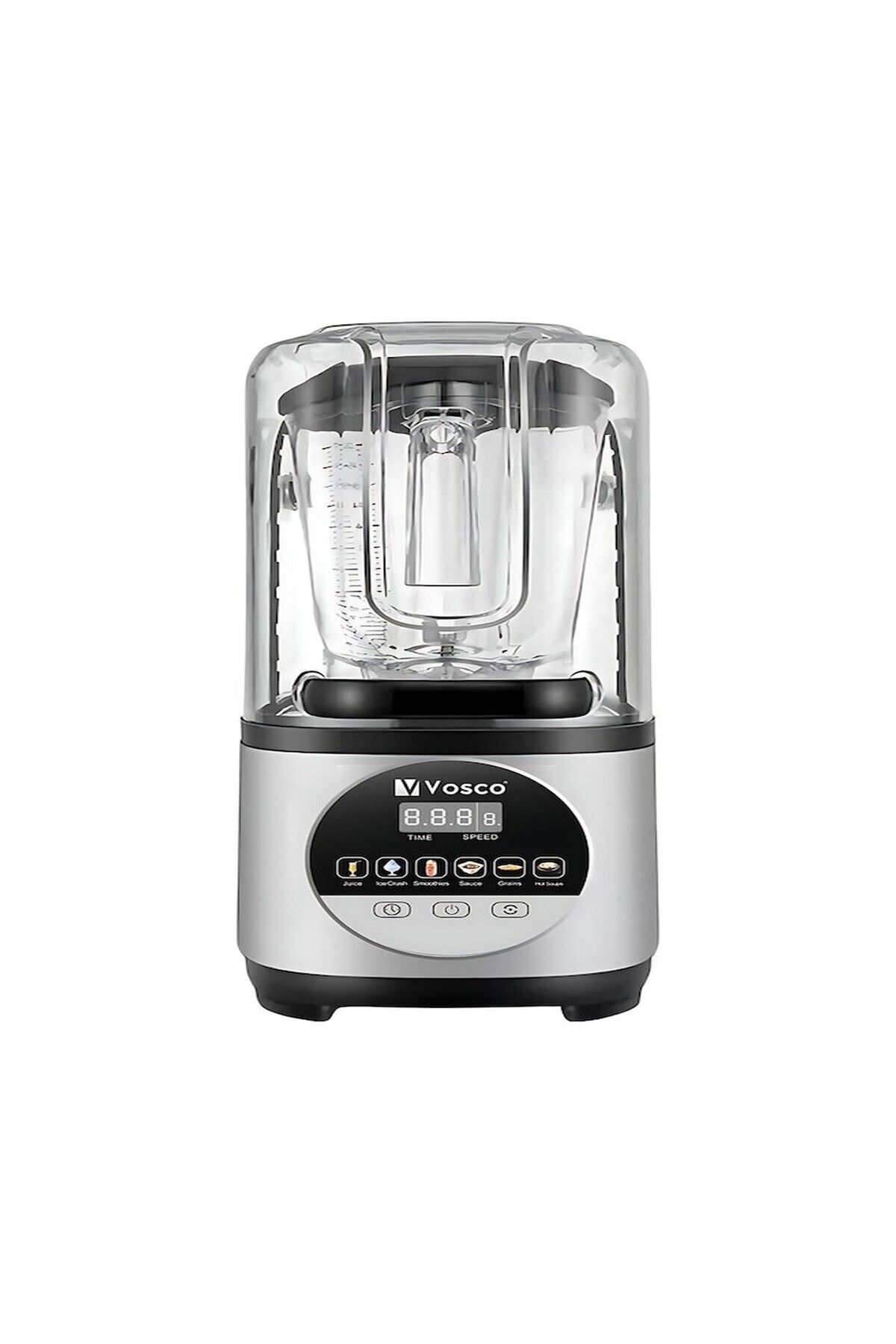 vosco VHS-211E Kapaklı 2 LT Buz Kırıcılı 2200 W Soundproof Bar Blender Gri