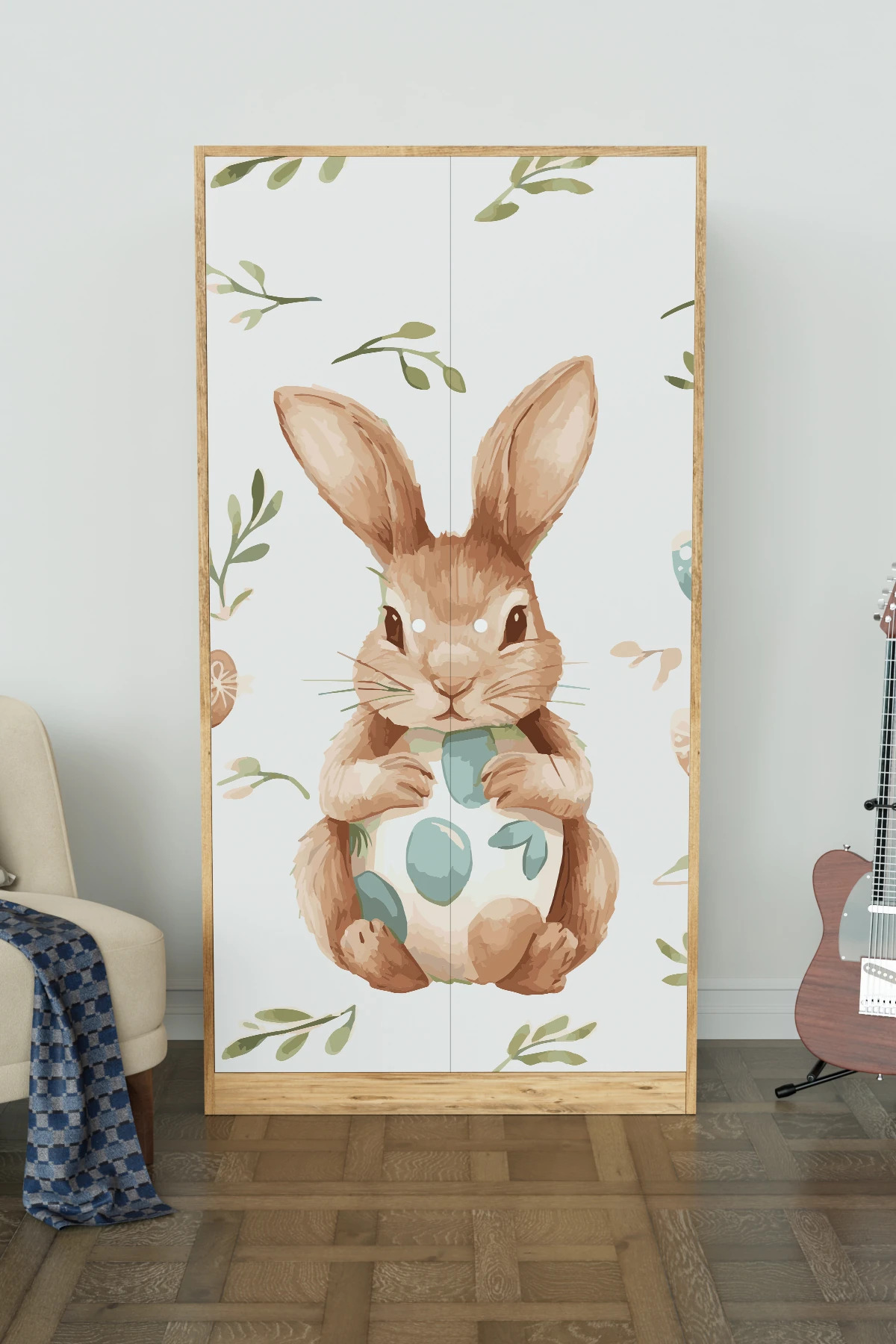 Hediyeler Kapında Pretty Rabit Design "Calista" Gardırop 5 Raflı Askılı Çocuk Odasi Elbise Dolabı fotoğrafı 2 (önizleme)