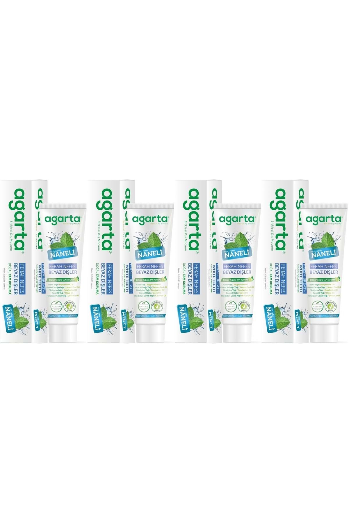 Agarta Doğal Diş Macunu 100ML Naneli (4 Lü Set)