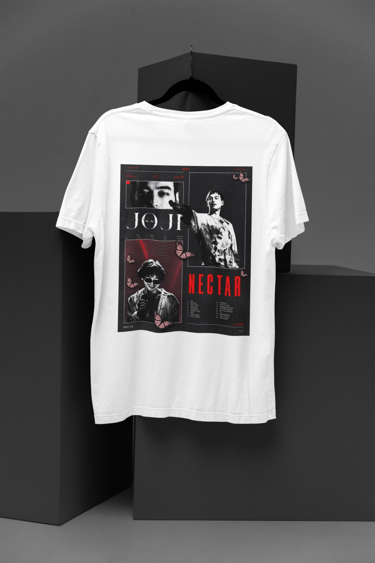 MAGORS JOJI NECTAR SIRT BASKILI BİSİKLET YAKA PAMUKLU OVERSIZE KALIP KISA KOLLU KADIN VE ERKEK TSHIRT
