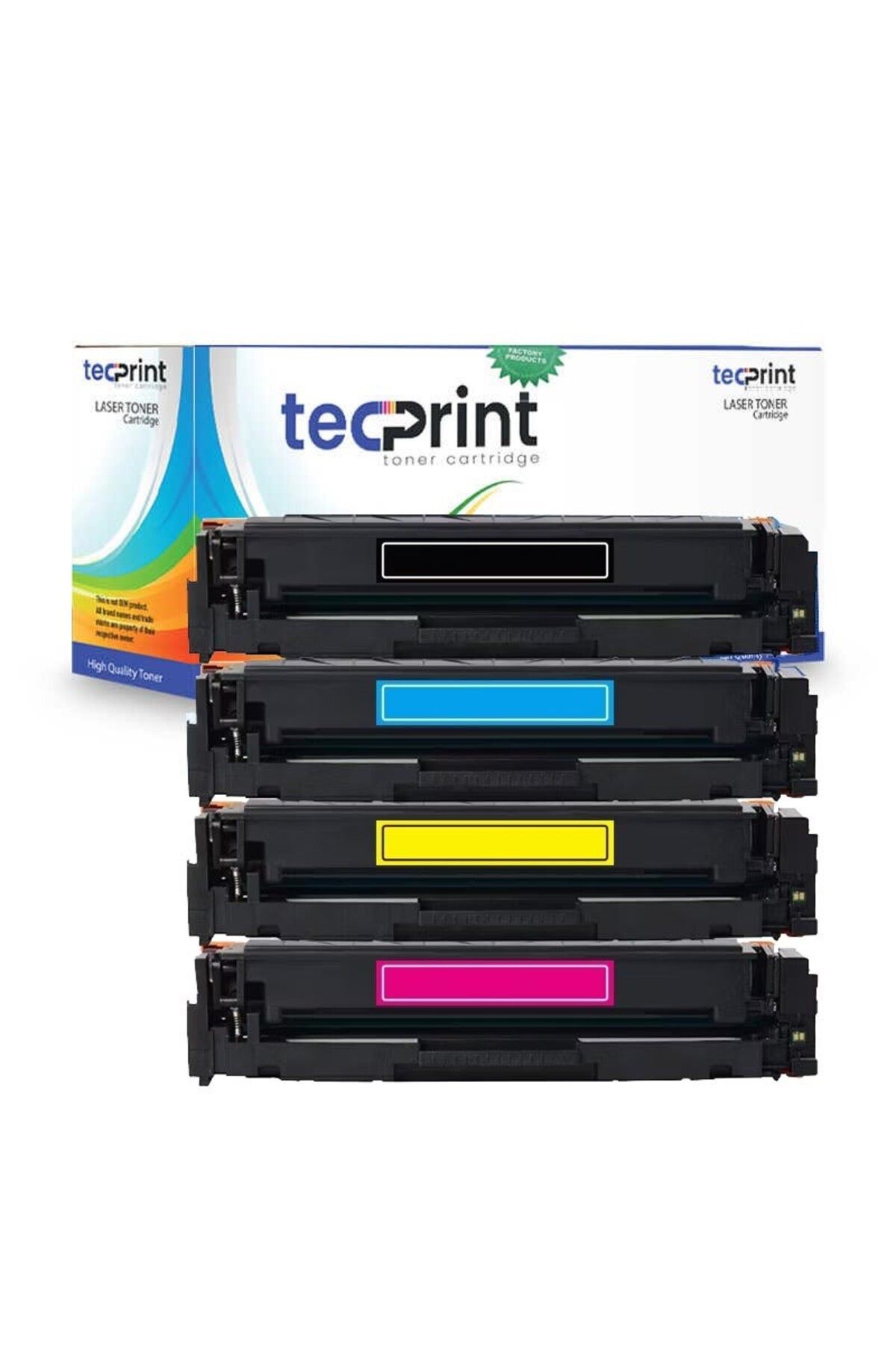 tecprint HP CF510/CF511/CF512/CF513 Çipli Muadil Toner Seti 4 Renk (204A) CMYK