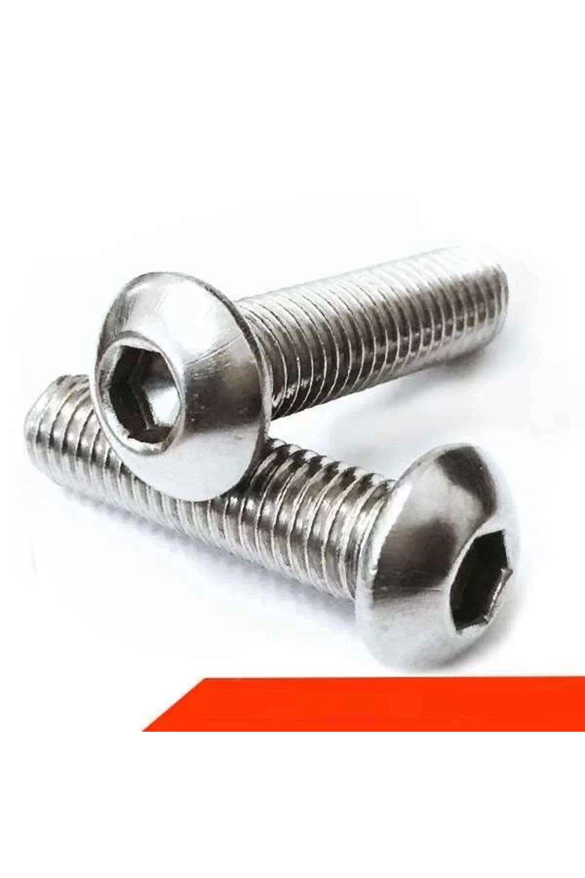 TIEE M3 x 45mm M3x45 Paslanmaz Çelik inox Bombe Başlı imbus Alyan Vida Civata